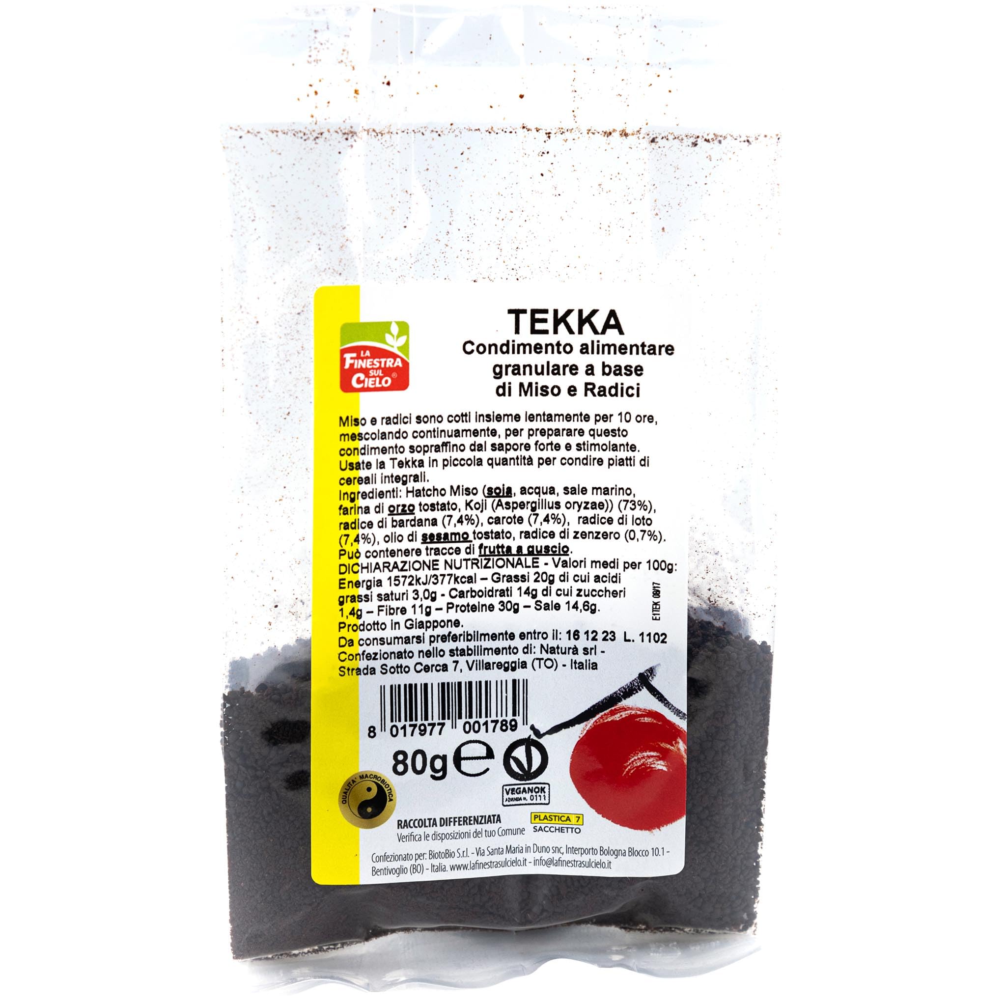 La Finestra Sul Cielo Tekka - Condimento Granulare con Miso e Radici - sapore intenso e forte - 80g