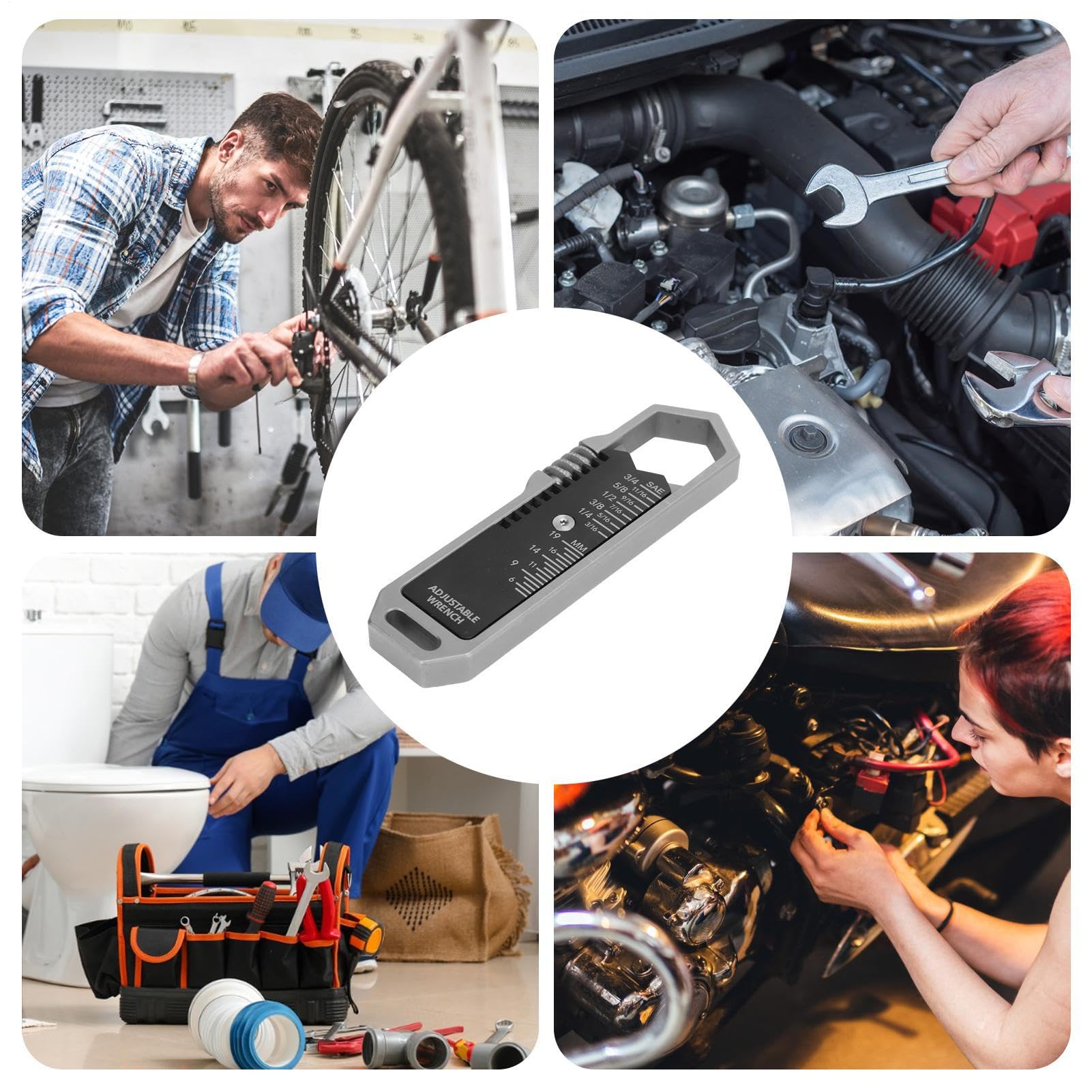 Genérico Clé réglable multi-outils en acier inoxydable, mini multiple