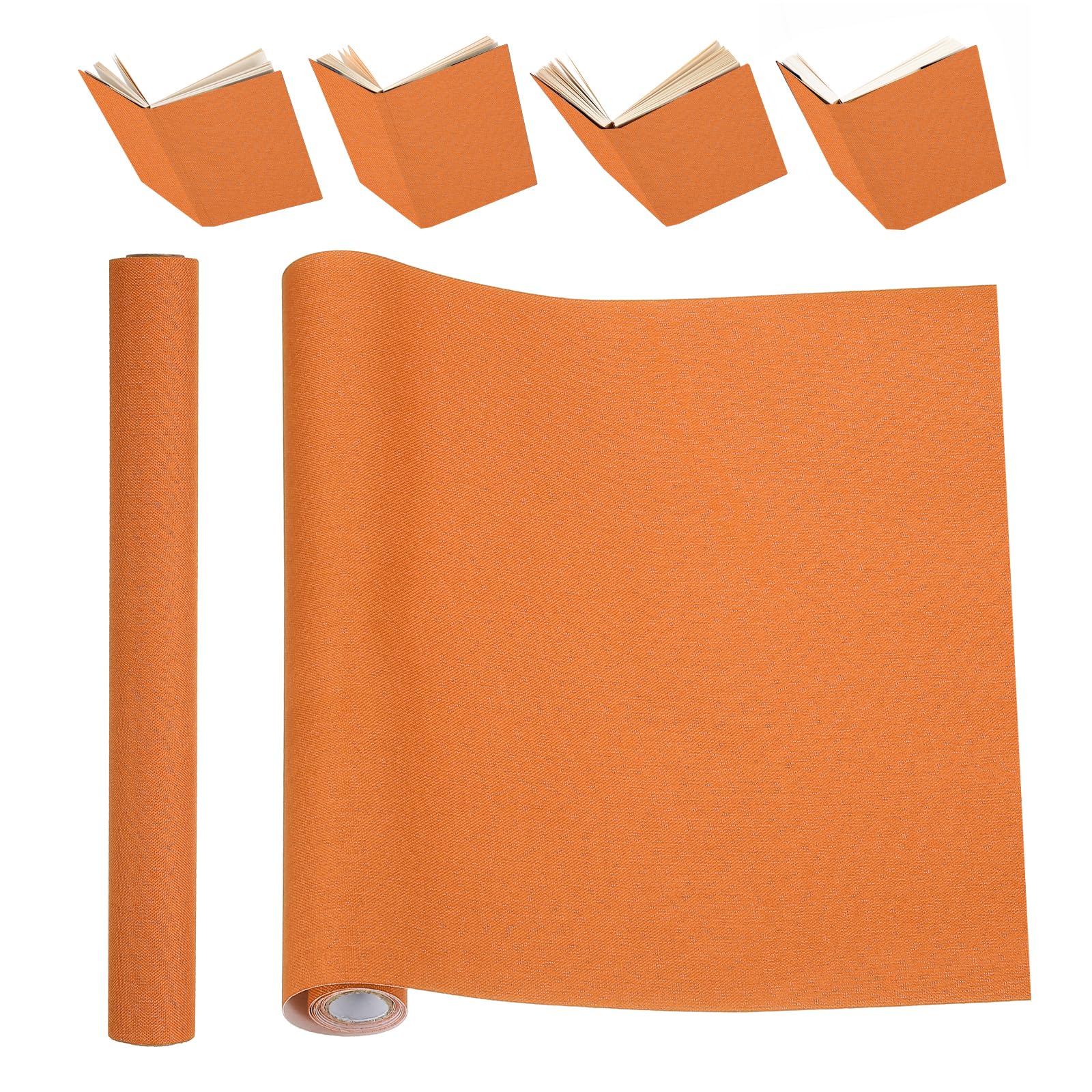 PATIKIL Book Binding Cloth, 51 x 11 Inches Book Cloth for Binding Repairing Fabric Surface Paper Backed Bookbinding Supplies, Orange