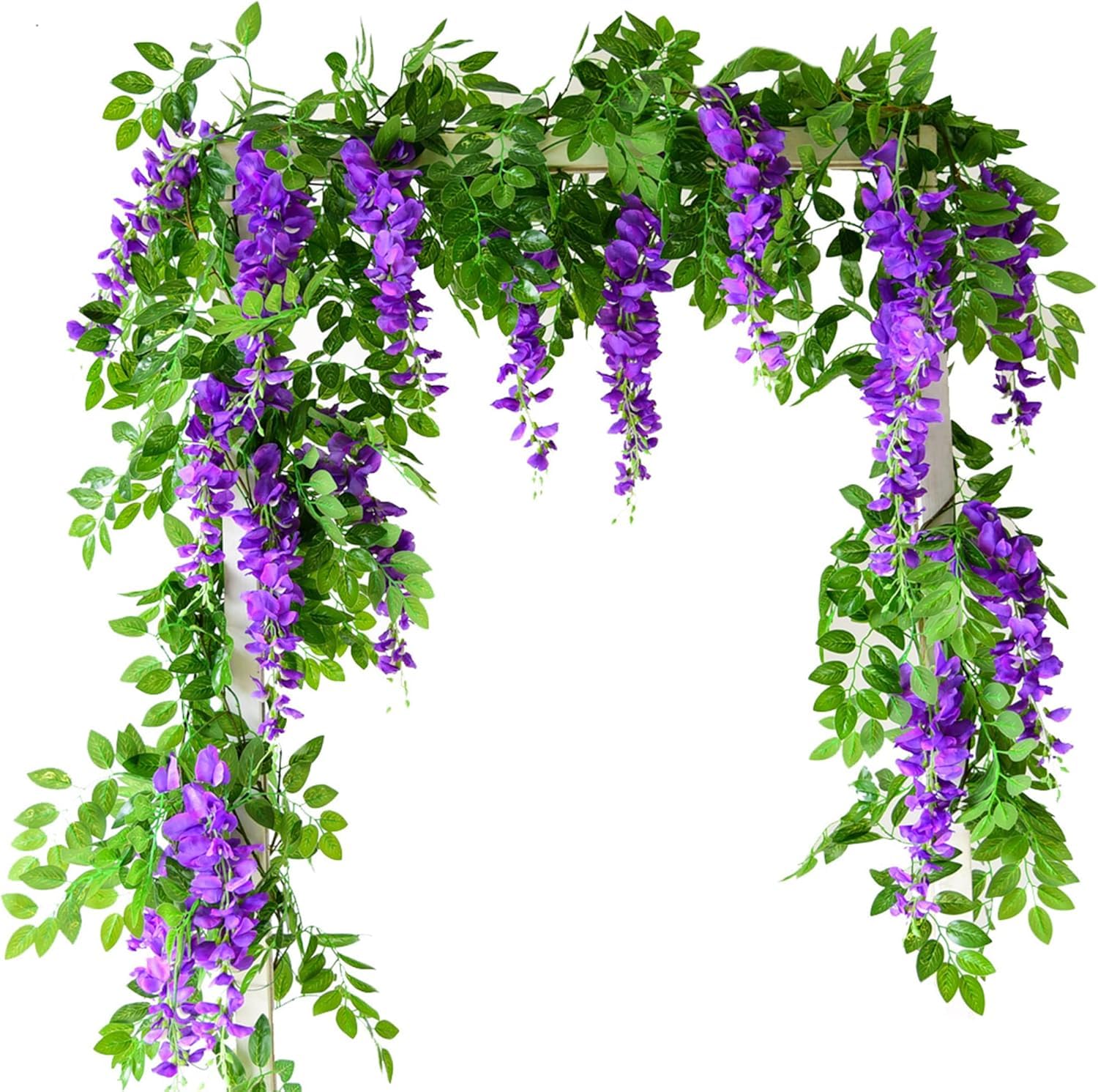 6 Guirlandes Glycine Artificielle Suspendues - Décoration Fleur Violette 1.8m Pour Mariage, Maison, Fête