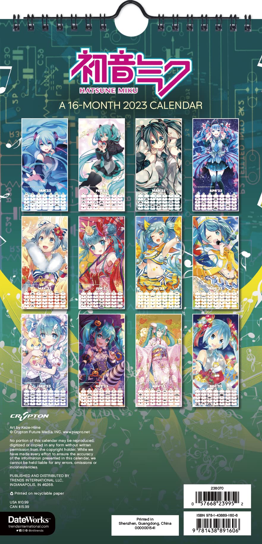 Amazon.com: Hatsune Miku Calendar 2023 -- Deluxe 2023 初音ミク Mini Poster  Calendar Bundle with Over 100 Calendar Stickers (Japanese Anime Gifts,  Office Supplies) : Office Products
