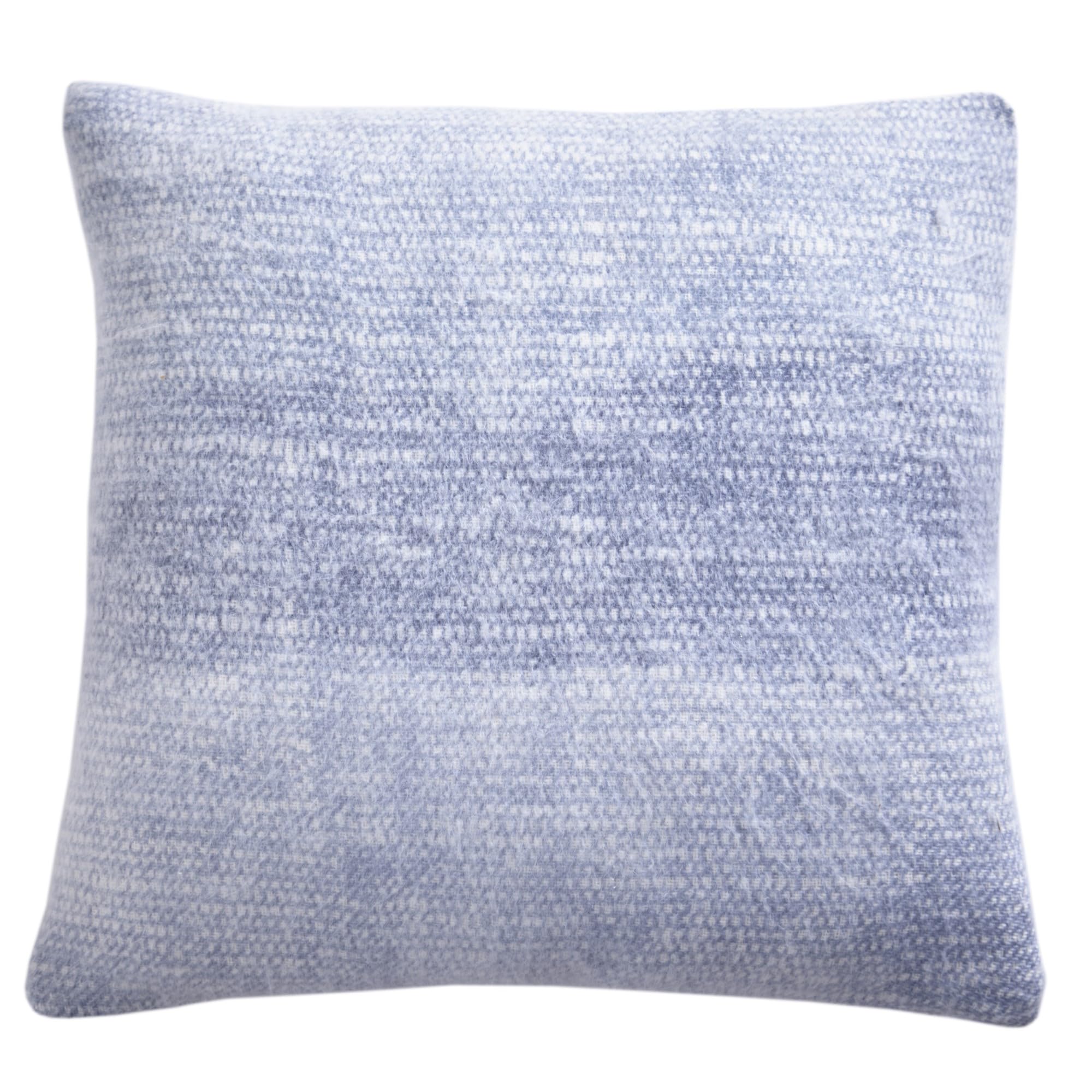 Drift Home - Blue Gradient Cushion (43 x 43cm) - Sustainable Recycled Cotton - Filling Included - Dip Dyed With Insert - Textured Design - Matching Throw Available
