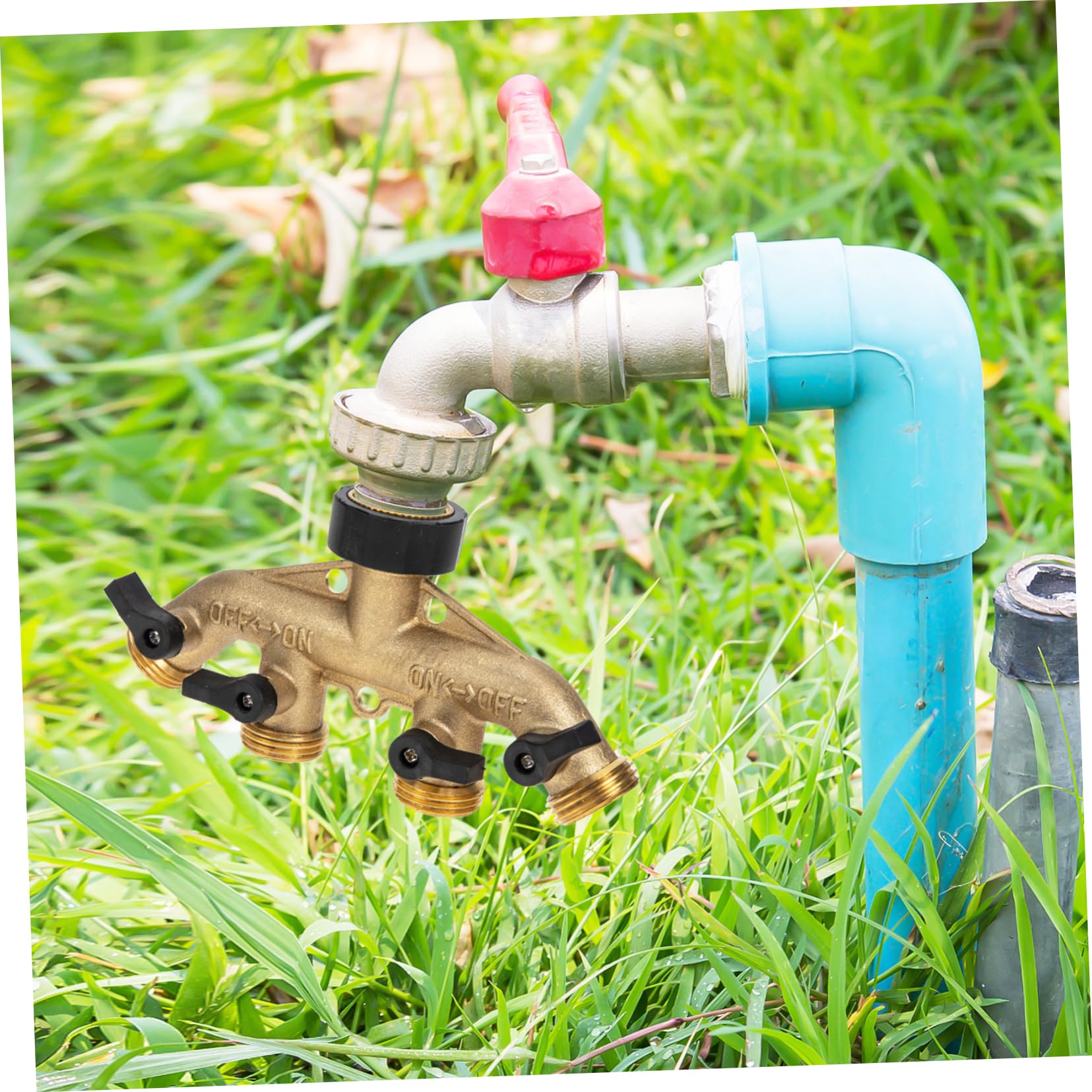 DOITOOL 4 Set Di Divisori Per Tubi Flessibili Da Esterno Divisori Per Rubinetti Da Giardino Raccordi A Innesto Rapido - Connettore in Ottone