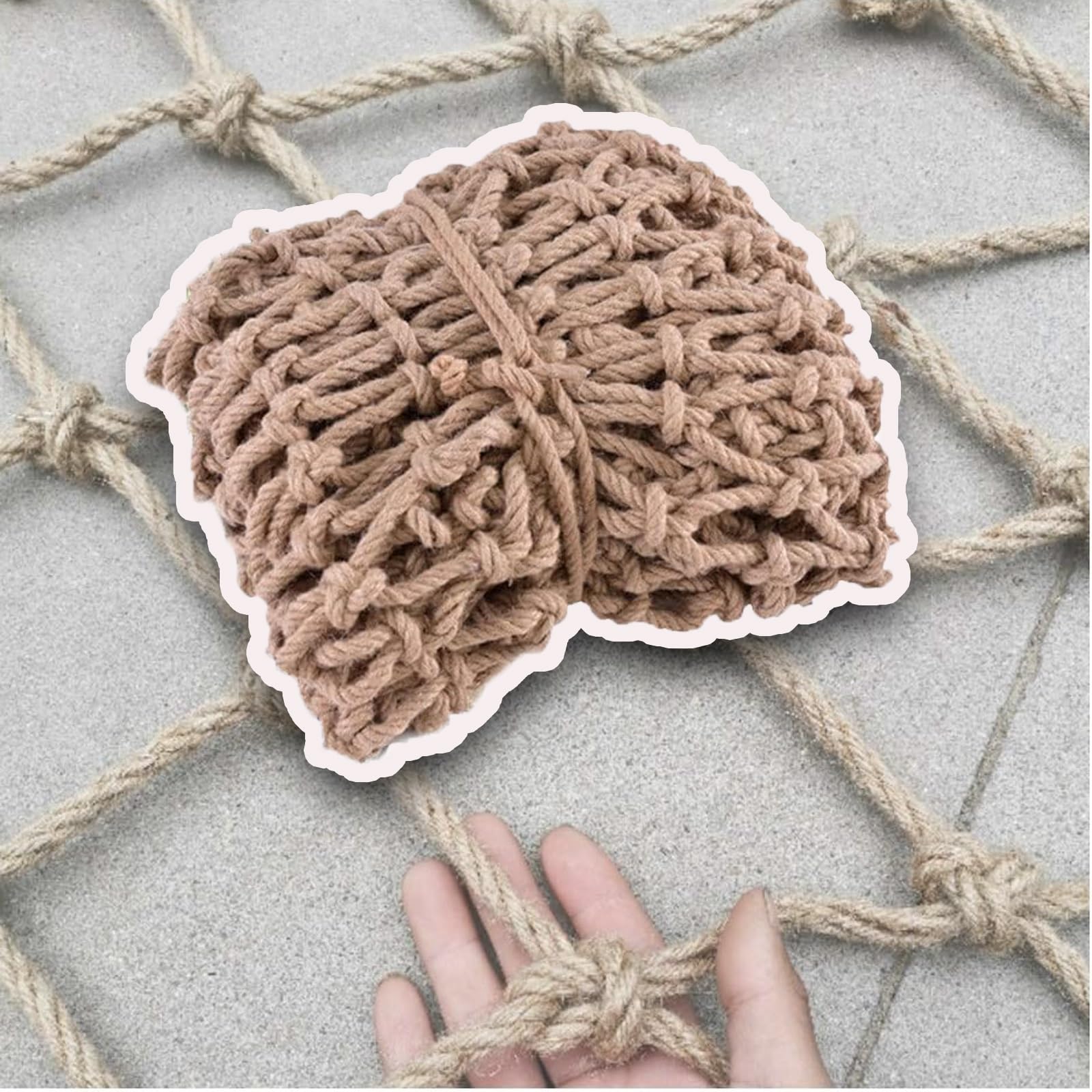 Gjzqdkx Jute Hemp Rope Net 23X23ft / 7X7m - Versatile Safety & Decorative Climbing Net, Ideal For Tree Houses, Loft Stairs, Balconies, Outdoor Fencing, And Rope Ladders.
