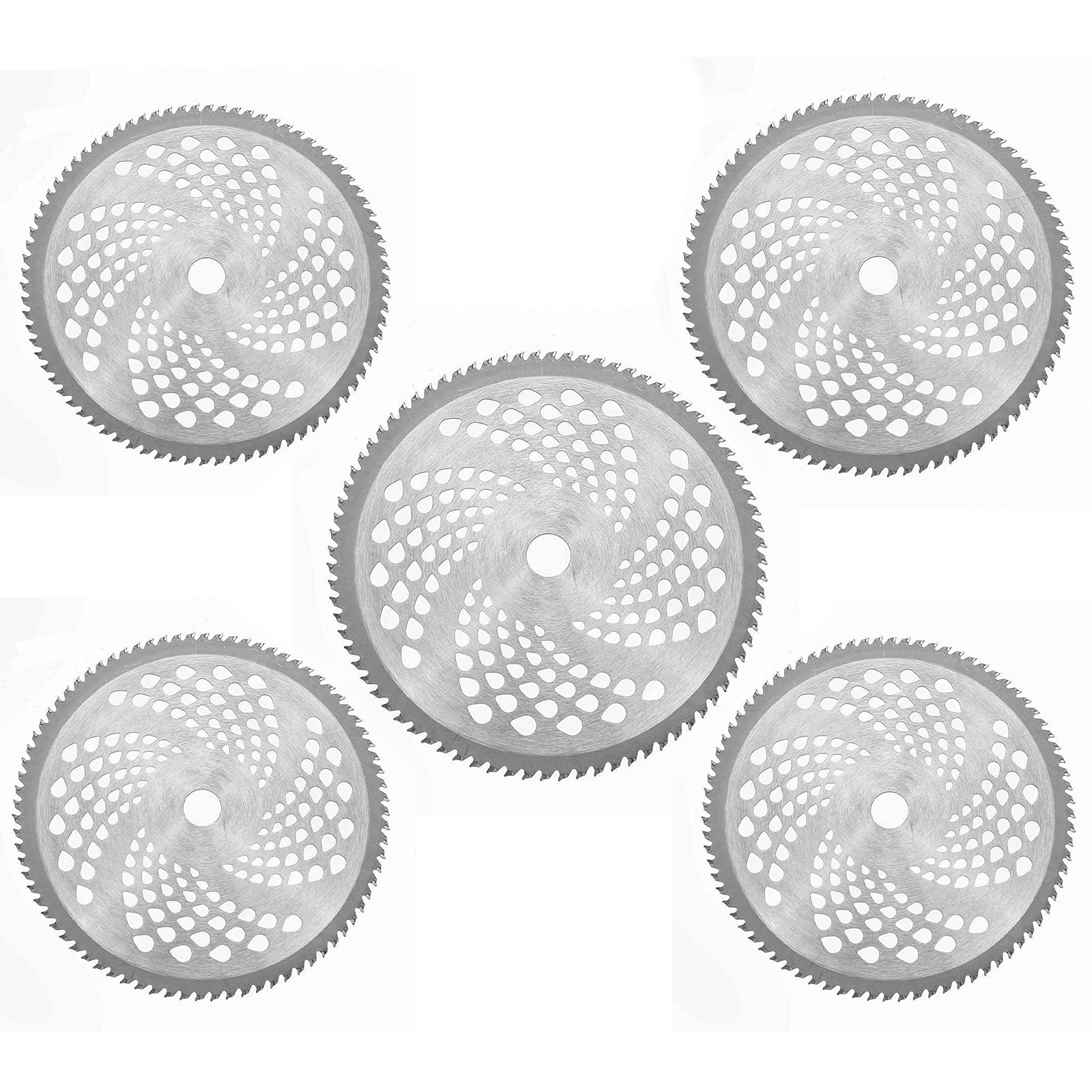 255mm 40T/60T/80T Cuchilla Cortadora de Cepillo Cortadora de Césped Cuchilla de Sierra Circular de Repuesto para Cortar Césped, Cuchilla para Recortar Árboles 5 Piezas,80T