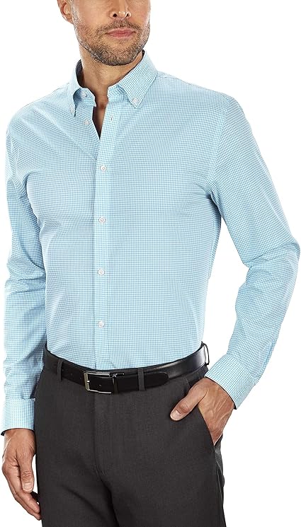 Tommy Hilfiger men's dress shirt slim fit non iron gingham