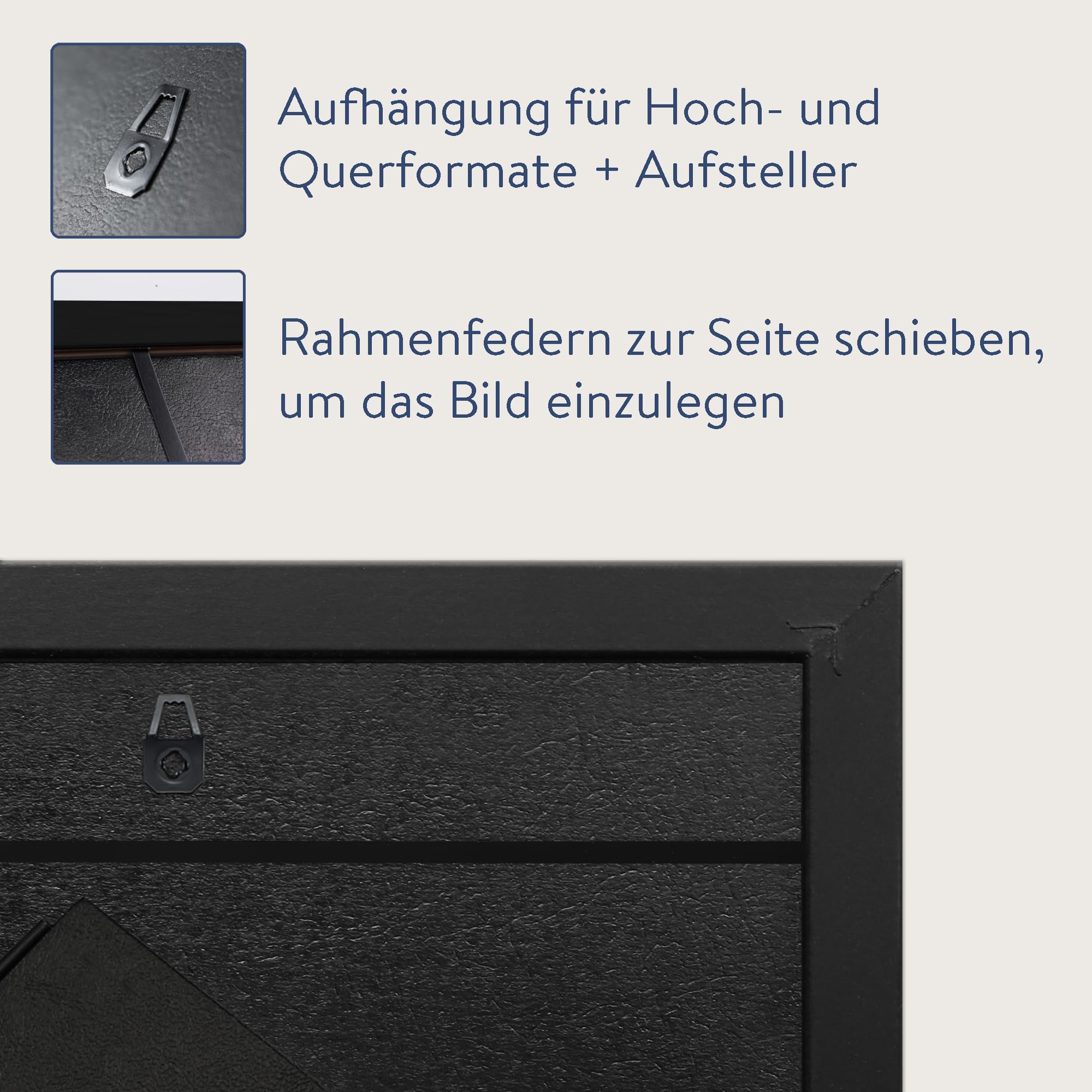 WANDStyle 3er Bilderrahmen Set Schwarz 15x20 cm aus MDF | Im Stil Modern mit Aufsteller und Aufhänger, Fotorahmen Set Made in Germany - H330