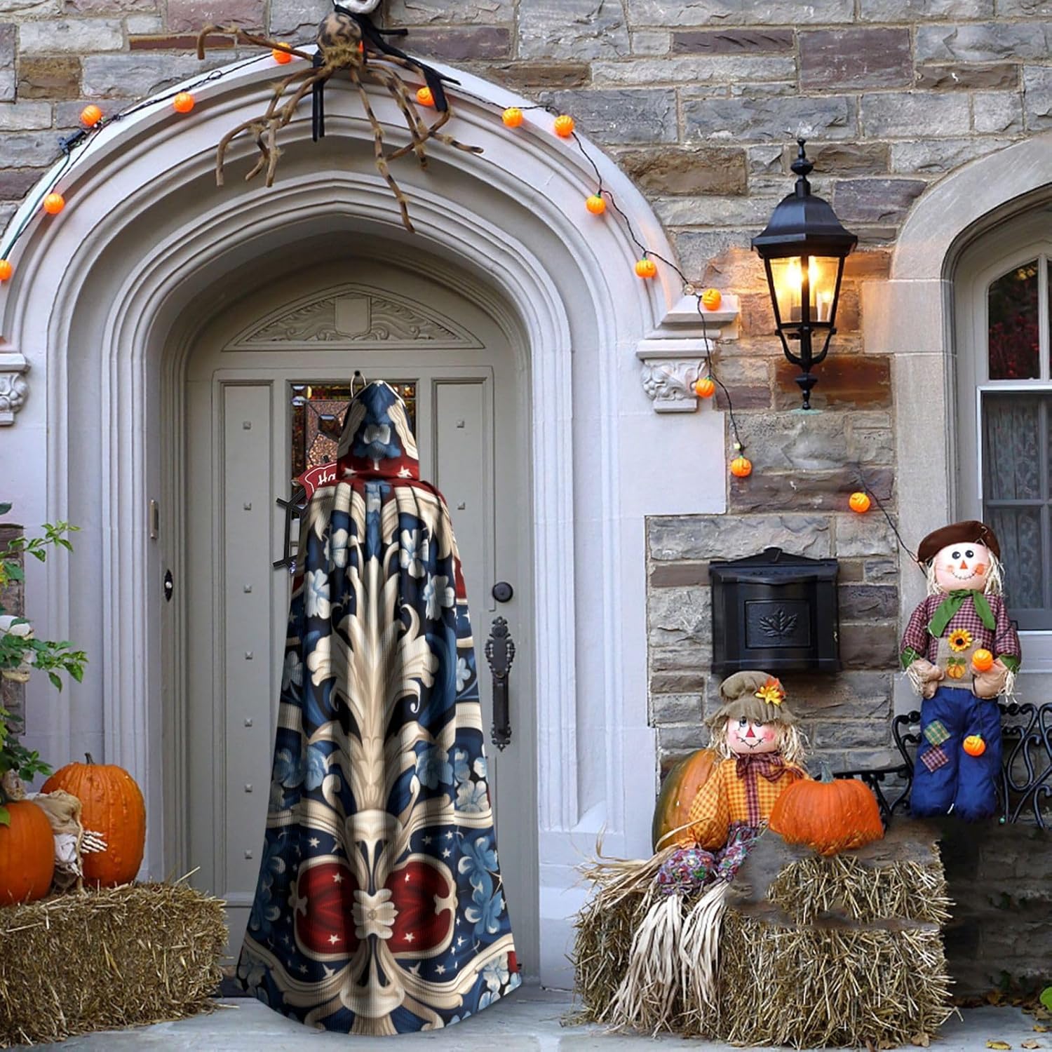 American style painting Unique Darkness Poncho Shawl - Customizable Wearable Blanket for Women, Perfect Halloween Costume Accessory, Knight, Akatsuki, and More