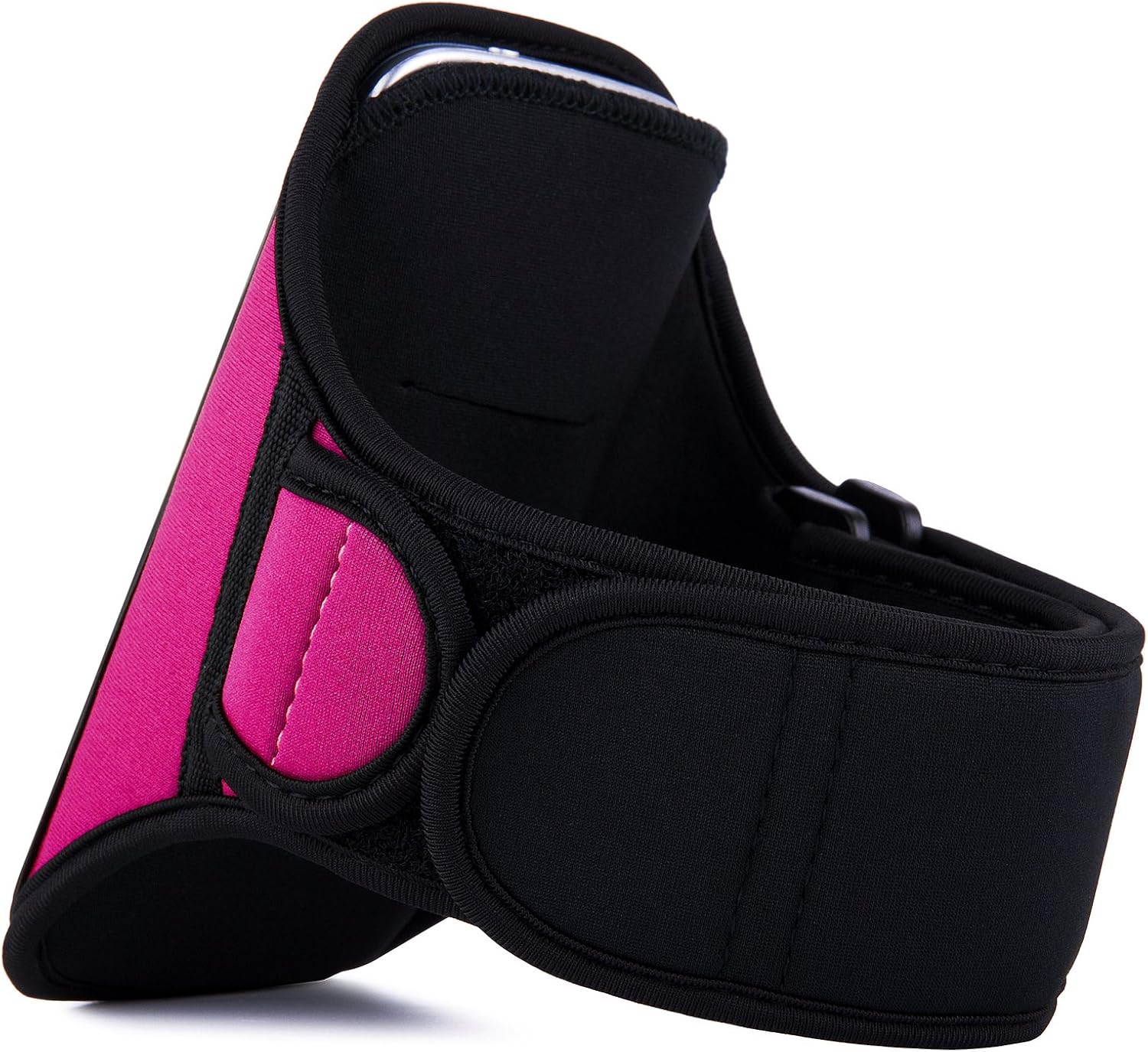 Vangoddy Armband – Pink Magenta Neoprene Sweat-Proof w/Key & ID Card Pouch for Xiaomi Mi 4 4G LTE Smartphone + White Handsfree Microphone Headphones : Sports & Outdoors