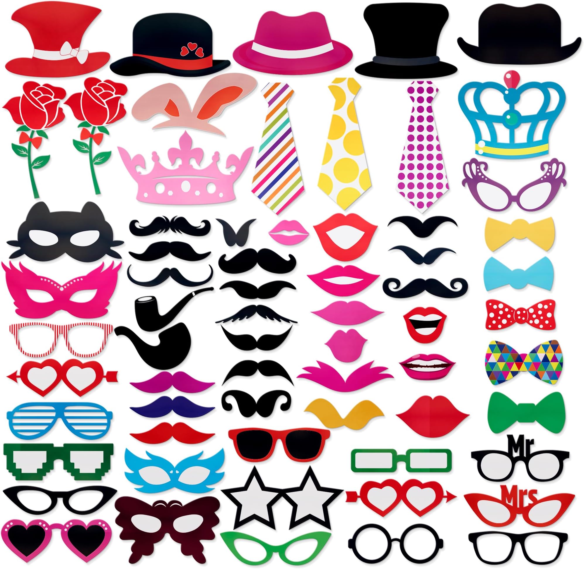 Amazon.com: Party Photo Booth Props, Funny Mouth Lips Photo Booth Prop ...