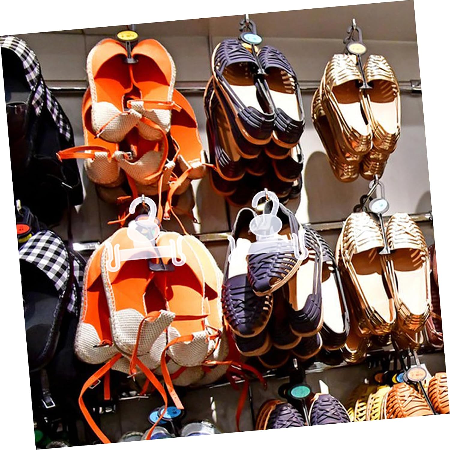 Ciieeo Maximize Space 100pcs Slippers Sandals Hooks Easy Browsing Shoe Organizer