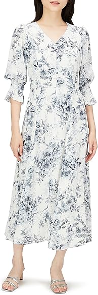Amazon | [グレースコンチネンタル] 2023AW ｼｬﾄﾞｰﾌﾗﾜｰﾌﾟﾘﾝﾄﾜﾝﾋﾟｰｽ 