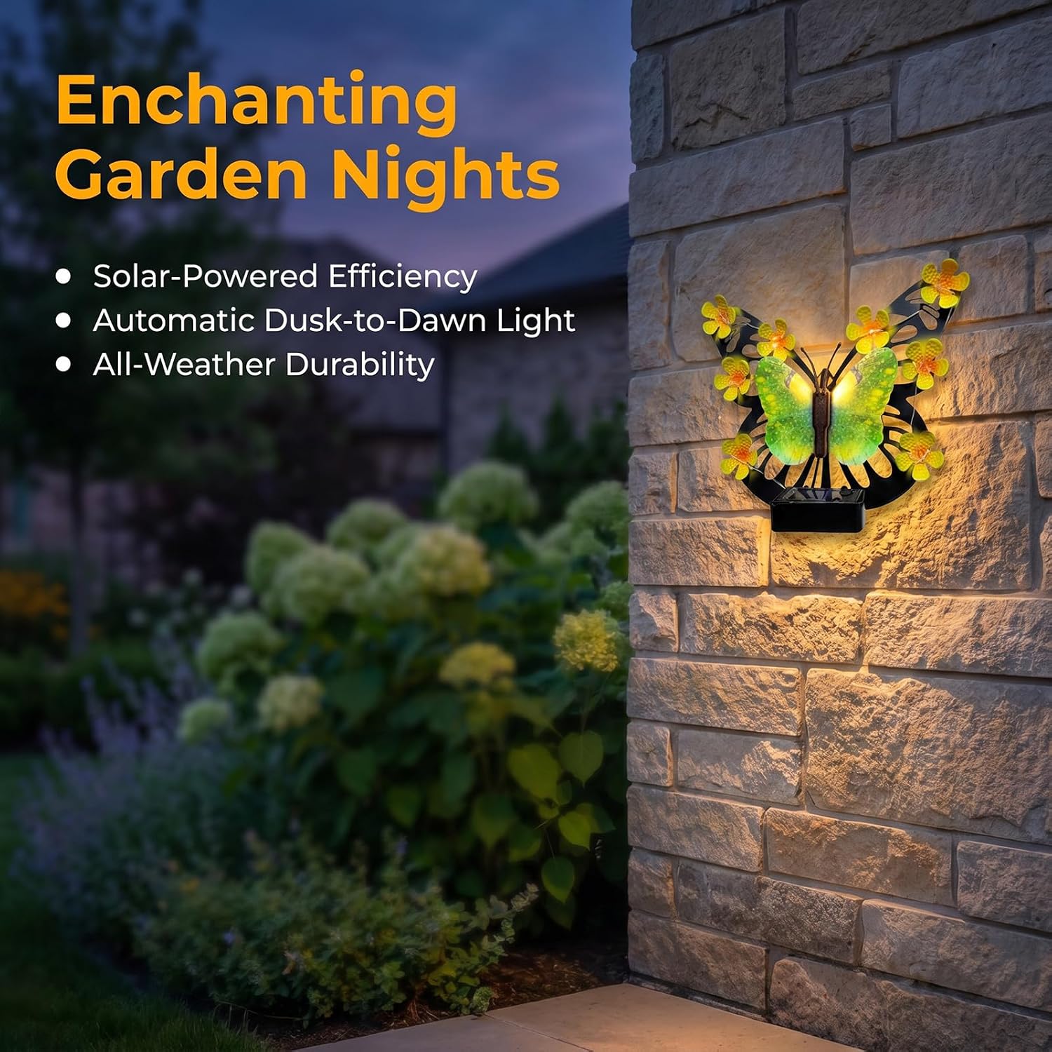 Solar Outdoor Metal Butterfly Wall Light Waterproof LED Lamp for Garden image 4