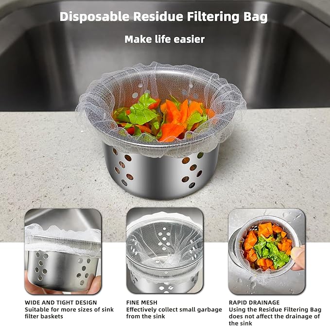Bolsa Filtrante Desechable XMALL 200 PCS para Colador de Cocina miniatura 4
