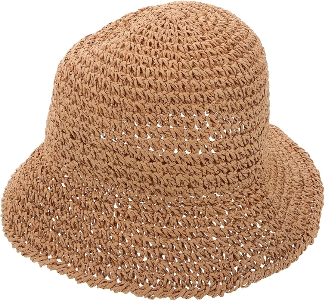 ROYAL MATRIX Women Straw Sun Hat Wide Brim UV Protection Beach Hat Summer Floppy Hat With Linen Bow Navy - View #7