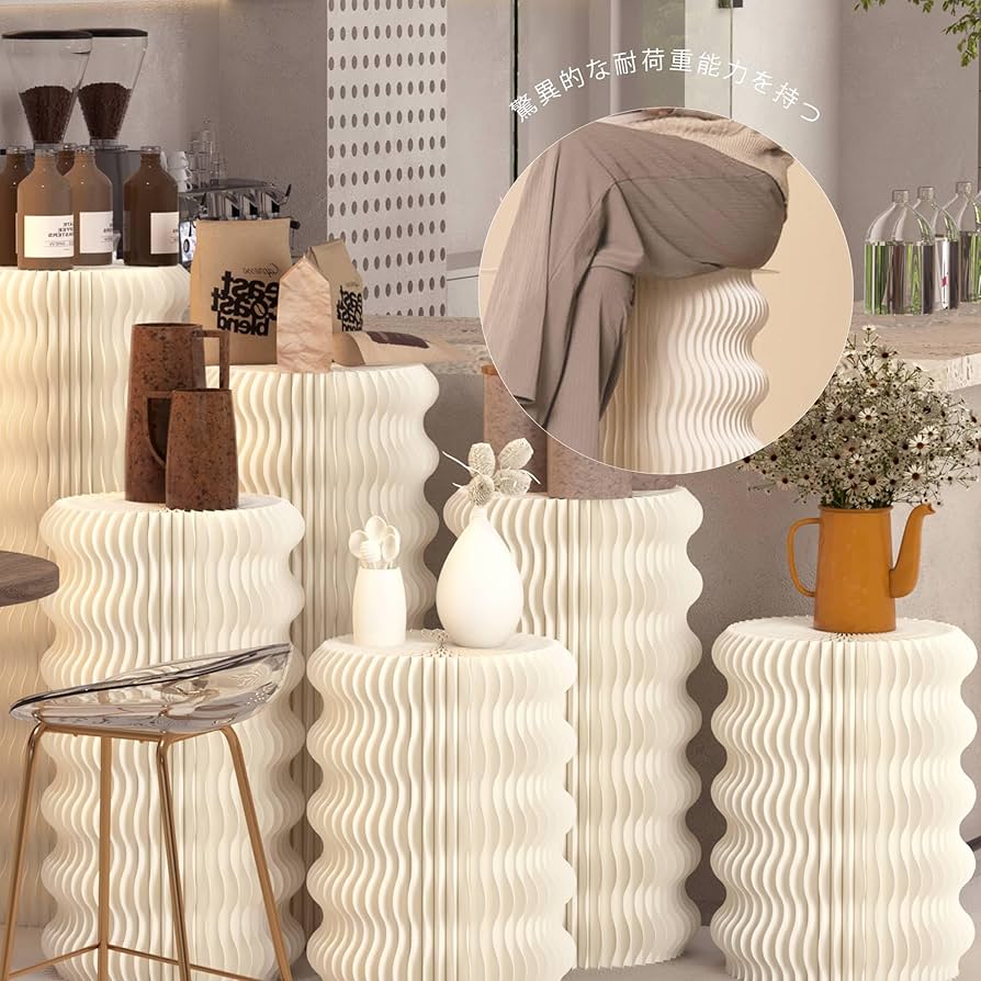 Amazon.co.jp: 紙製の展示台 円柱展示台 手作り作品用円柱式展示