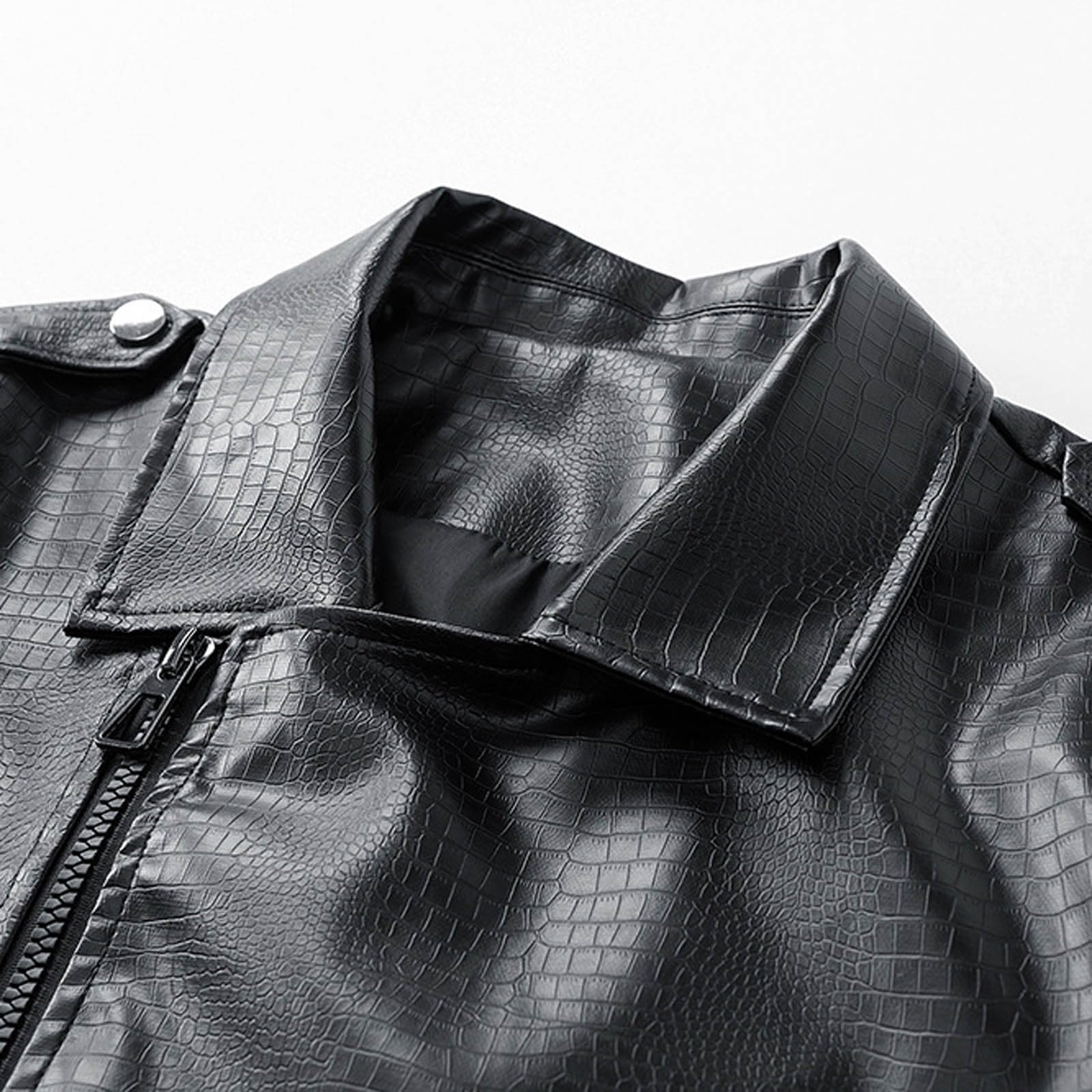 Blouson Moto Homme Veste en Cuir pour Homme, Style Classique, Revers cranté, Fermeture éclair latérale, vêtement d'extérieur décontracté pour Le Quotidien et Les activités de Plein air