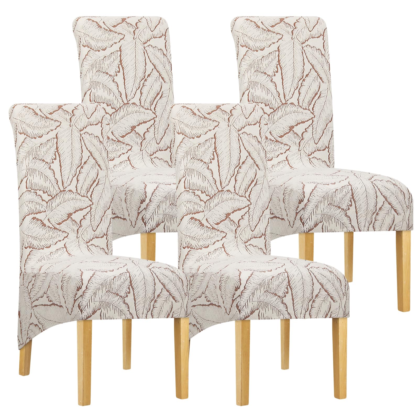 Leorate Hight Back Dining Chair Covers - Thickened Printed Fabric Large Dining Chair Slipcovers Chair Covers For Dining Chairs 4 Chair Protector For Wedding Party Banquet Hotel Home — image 1