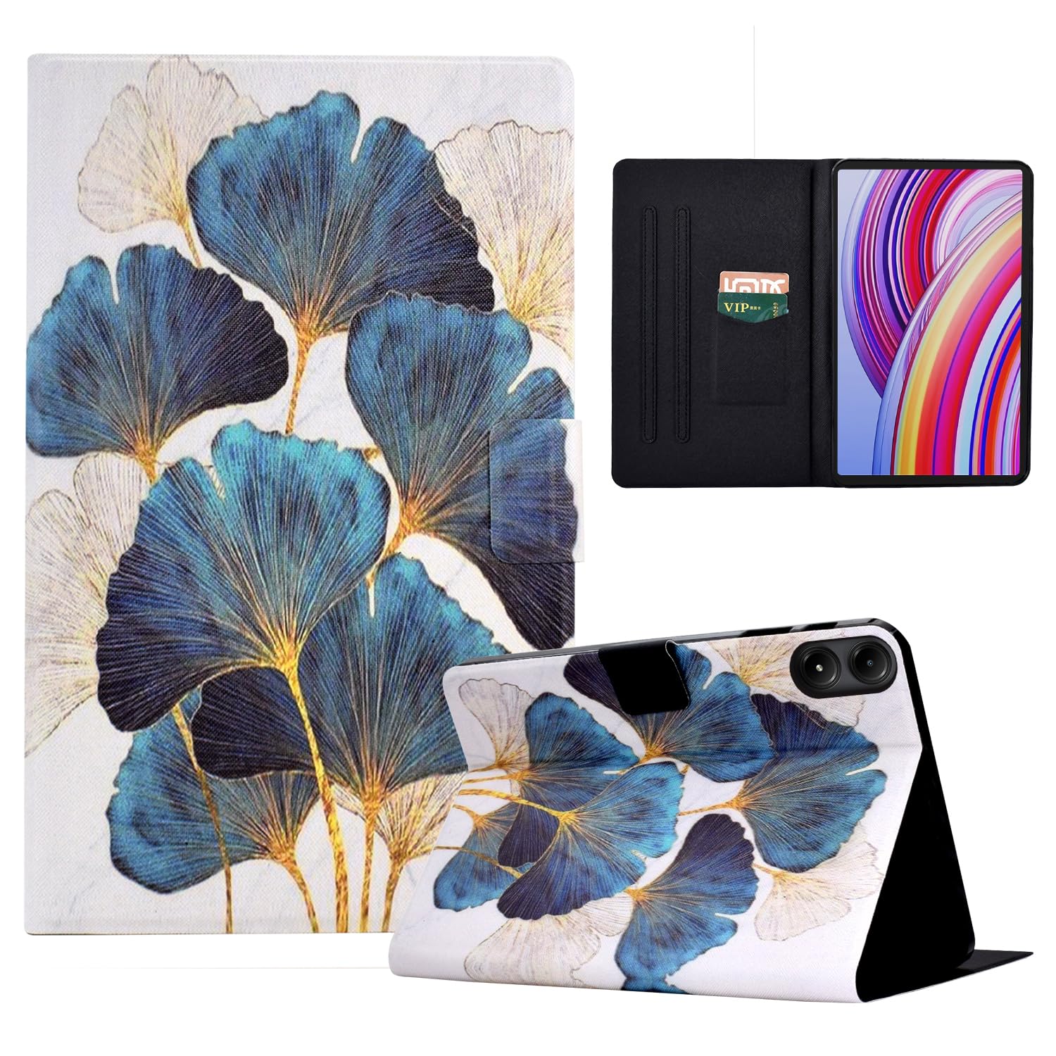 LSPCASA Luxe Fliphoes Voor Xiaomi Redmi Pad Pro 12,1″ – PU-leer, Kaartsleuven, Pennenhouder, Standfunctie, Volledige Bescherming
