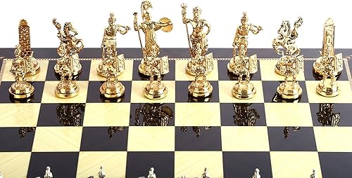 Miniatura 4 de (Sin tablero) Figuras históricas de Roma Piezas de ajedrez de metal, tamaño mediano, tamaño King 2.8 pulgadas (solo piezas)