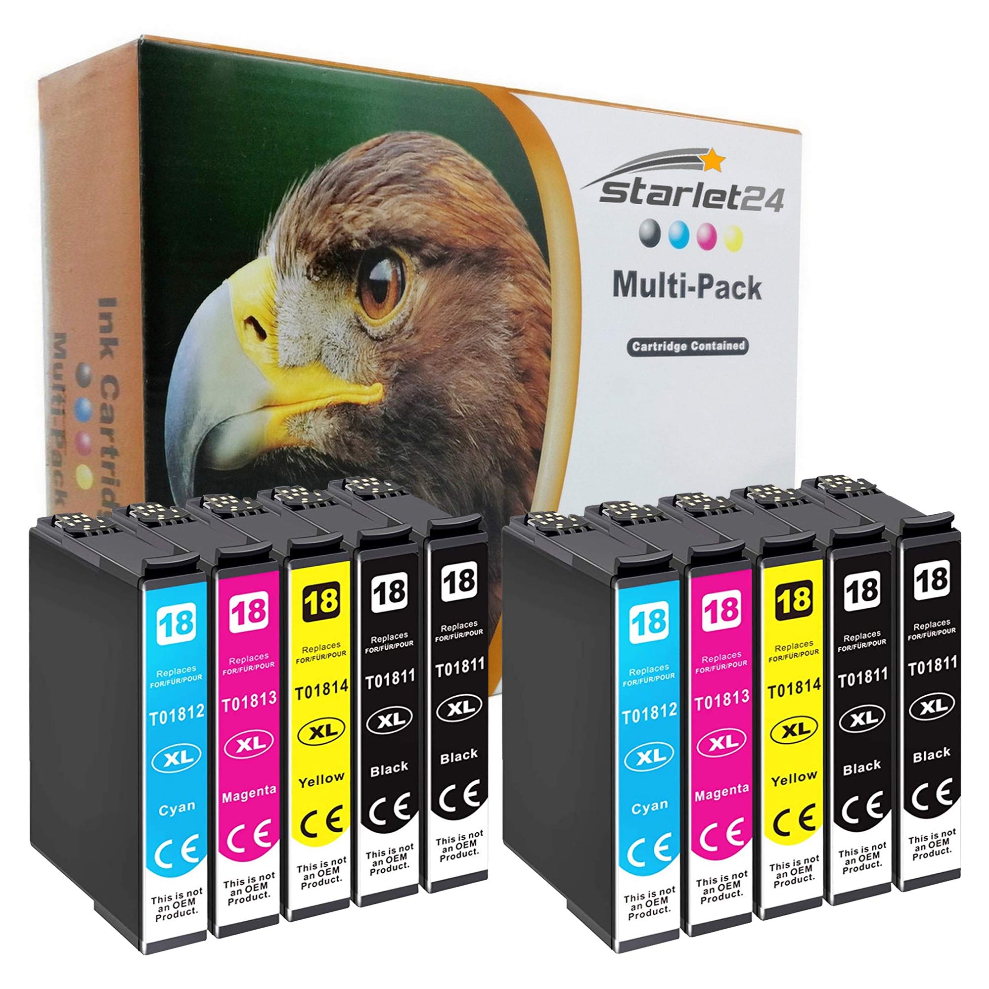 10x Cartucce per Stampante Compatibili per Epson Expression Home XP-102 202 205 212 215 225 30 302 305 312 313 315 322 325 33 402 405 405 WH 412 413 415 422 425