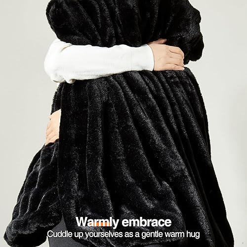 Miniatura 3 de DREAMNINE Manta de piel sintética extra suave y gruesa para sofá o cama, 50 x 60 pulgadas, manta decorativa y acogedora de microfibra lanuda cálida