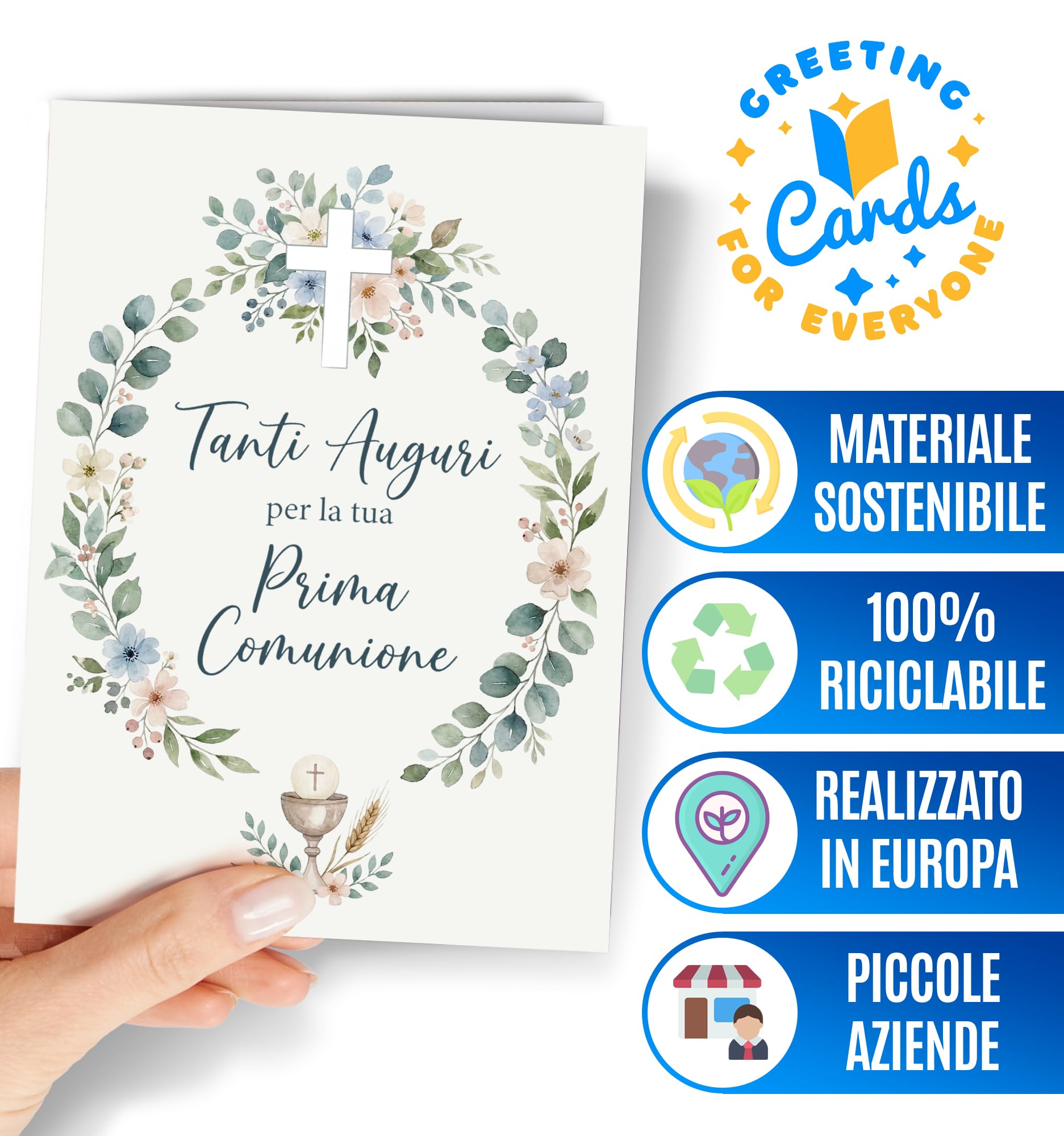 Biglietto Prima Comunione per Bambina o Bambino – Bomboniere Comunione con Porta Soldi, Biglietto di Auguri Religioso