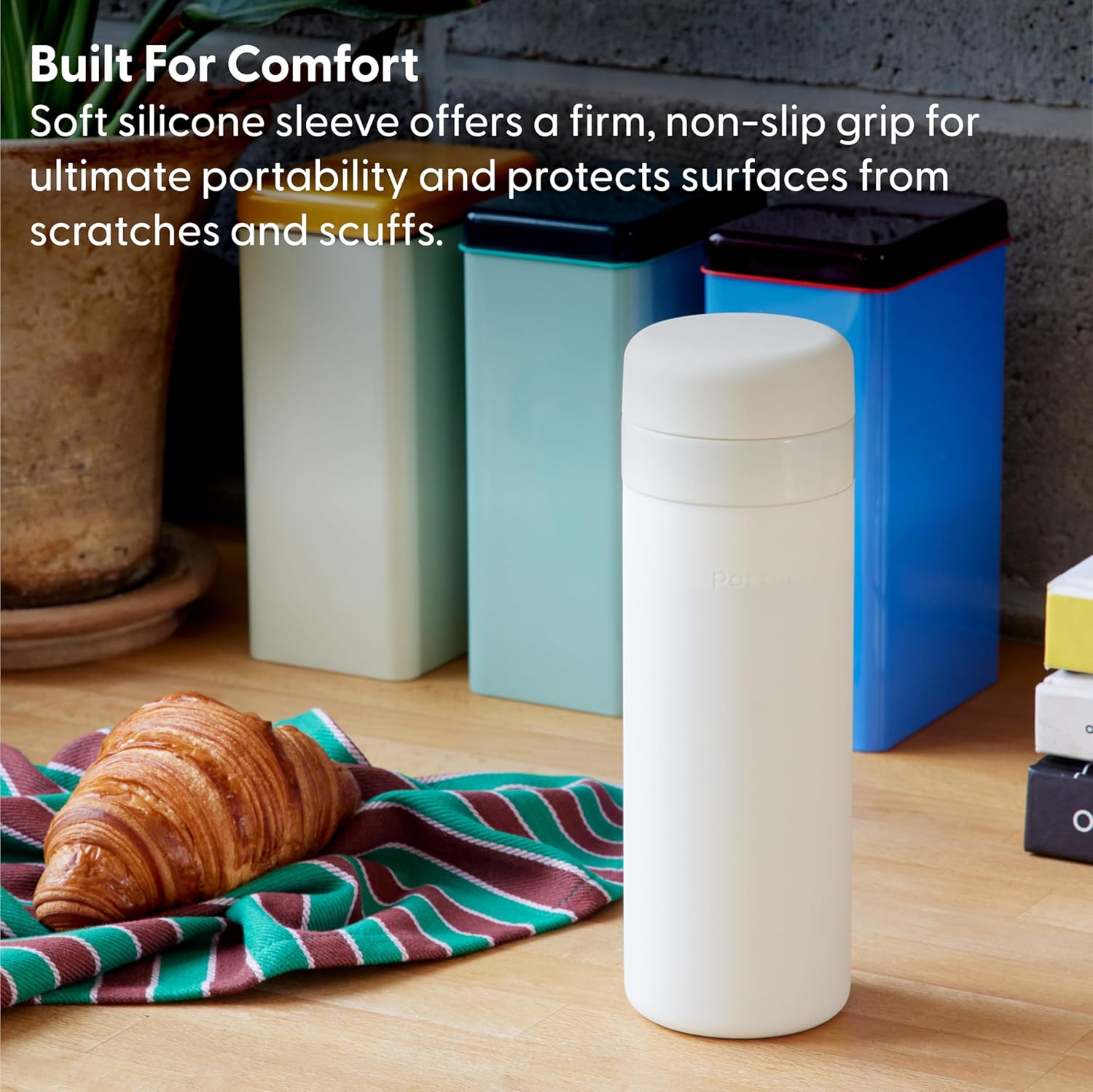 W&P Porter Insulated Bottle 20 oz | Clean Taste Ceramic Coating for Water, Coffee, & Tea | Wide Mouth Vacuum Insulated | Dishwasher Safe, Cream Terrazzo - Image 5