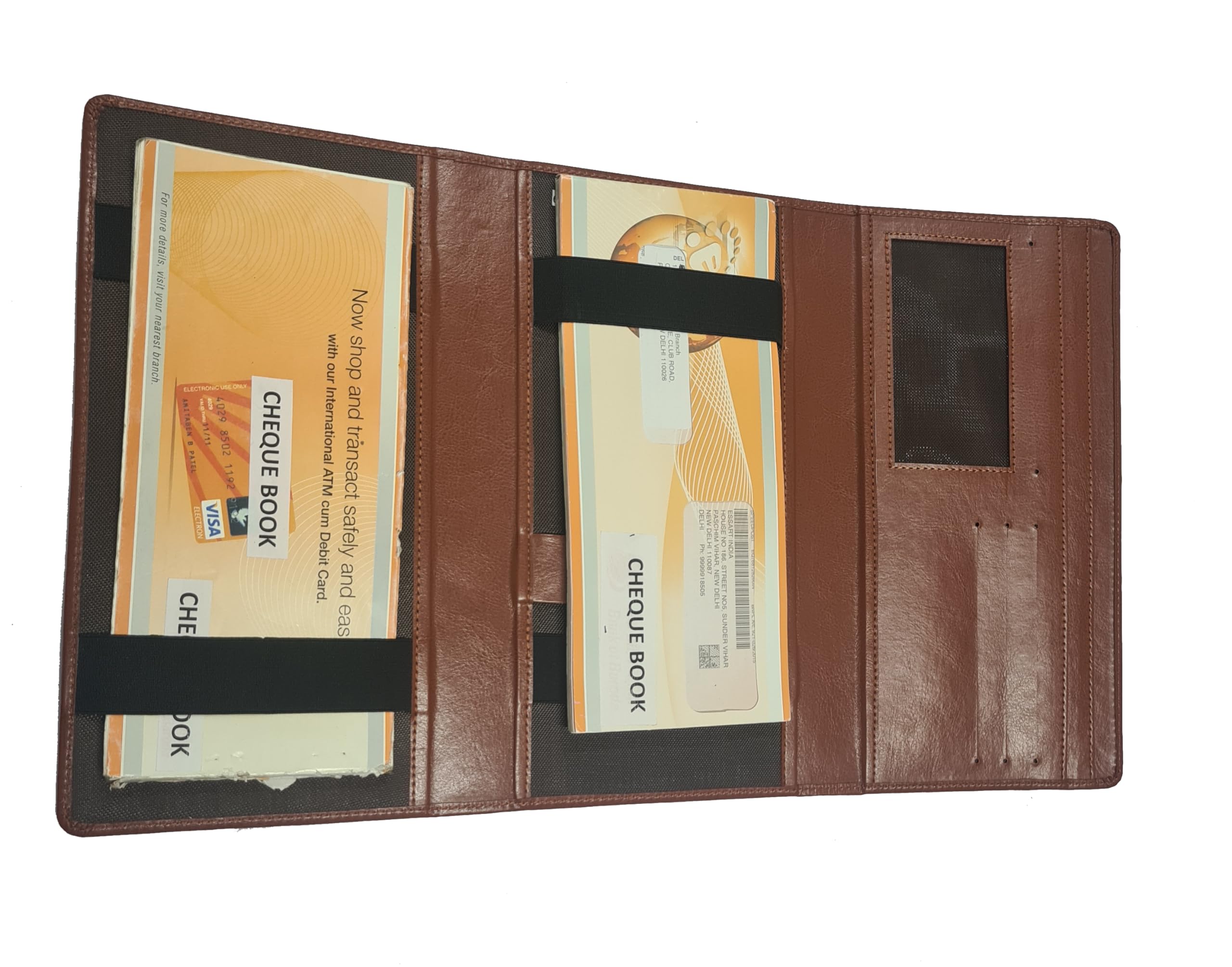 Essart Faux Leather Chequebook Case (AA-21219-Brown) 2