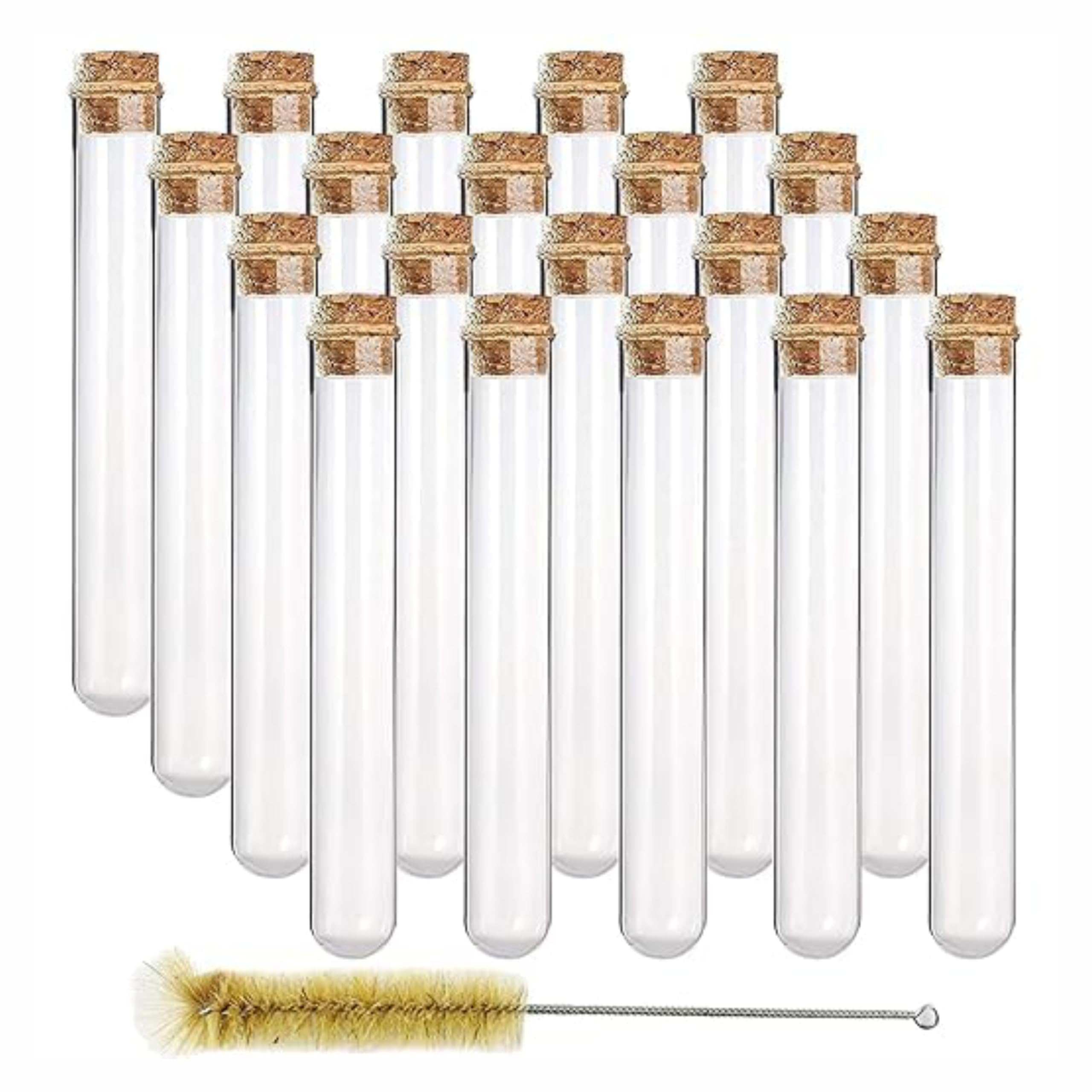 Bello Borosilicate Glass Test Tube 18X150mm with Wooden Cork Stoppers and Brush - Set of 41 (20 test tube, 20 cork and Cleaning Brush 1 For Lab Laboratory, School, College (B0D4JTT95R) Amazon Price History, Amazon Price Tracker
