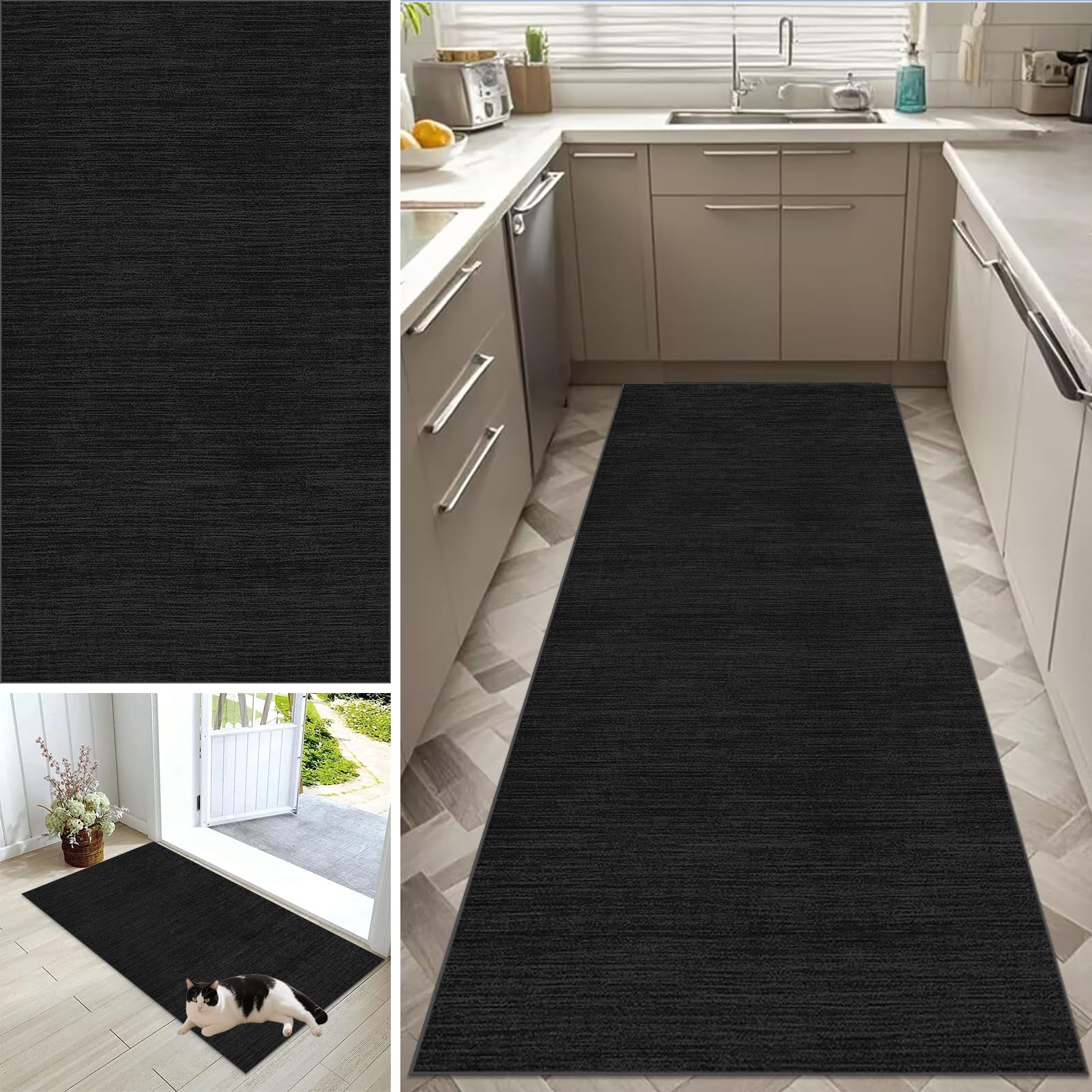CXUEHNL Hallway Runner Rug Long Hall Runner Kitchen Rug Non Slip Washable Corridor Rugs Absorbent Floor Mat 120 x 150 cm Heavy Duty Narrow Carpet Runner for Kitchen Hallways Entryway Laundry Room — image 1