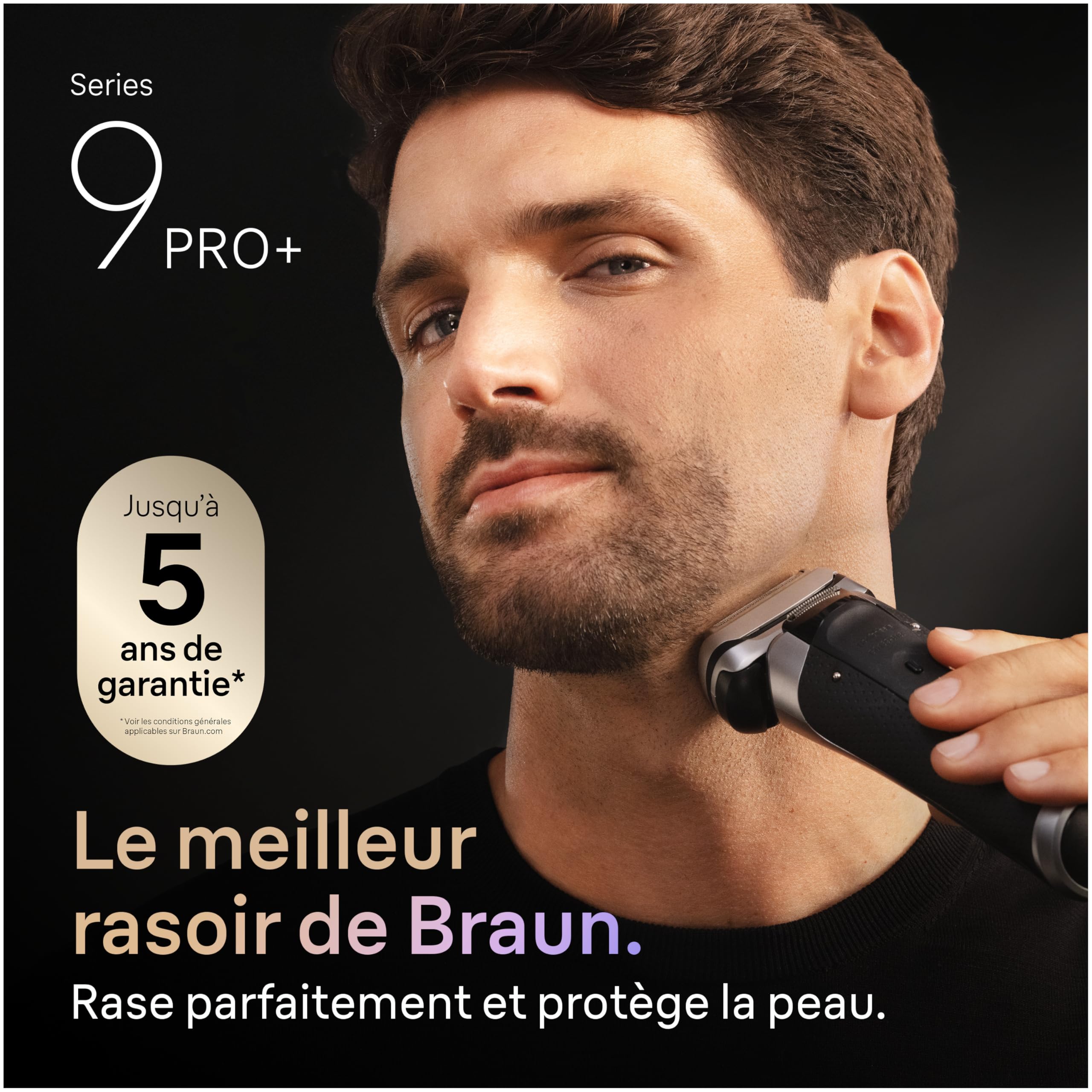 Braun Rasoir Electrique Homme Series 9+ Pro 9665CCE Graphite | Etanche, Batterie Rechargeable, Lames de Précision Ultra-Fines, Tondeuse ProTrimmer, Coffret avec Station de Nettoyage, Etui