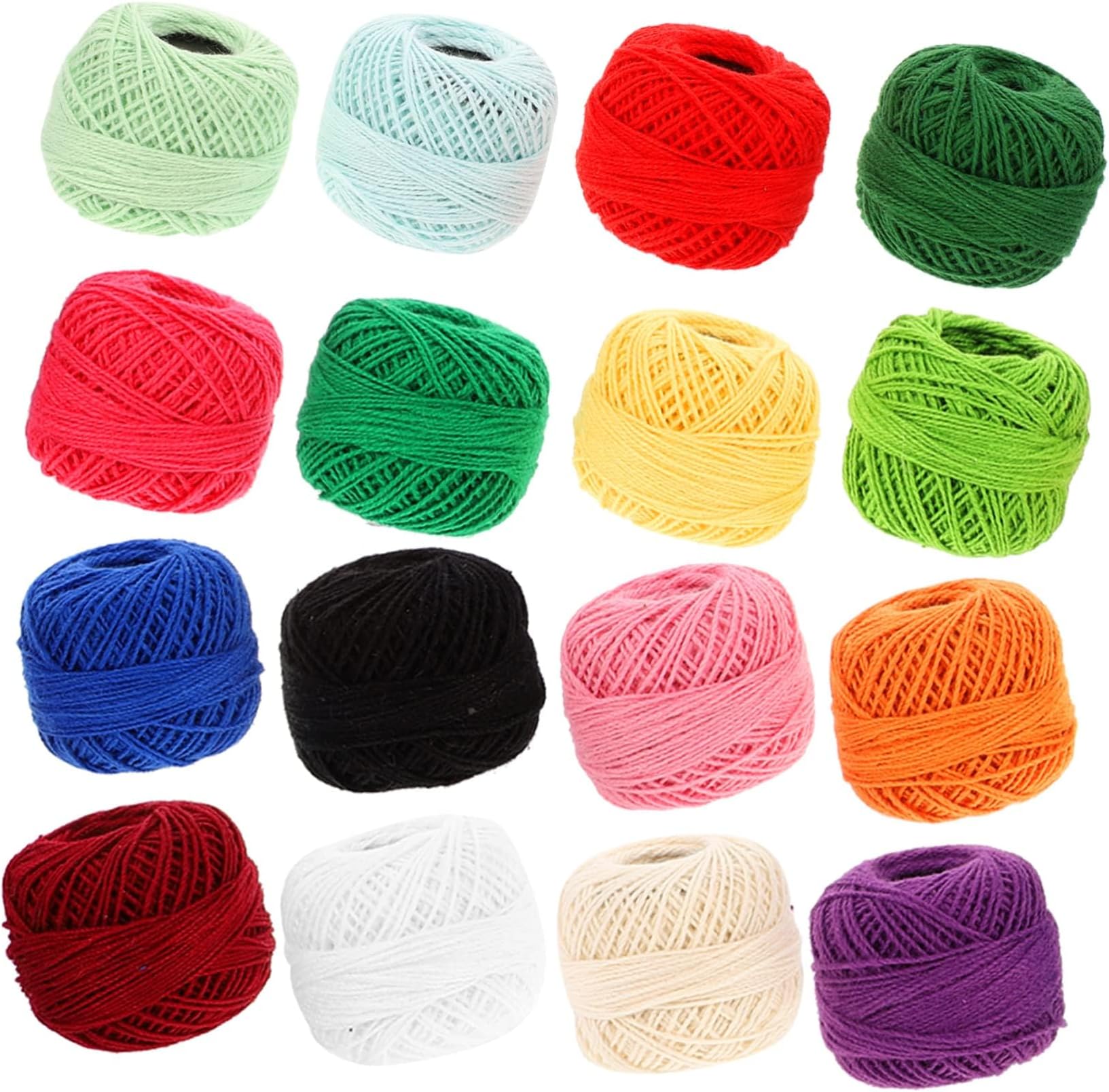 KASTWAVE 16 Rolls Cross Stitch Thread Embroidery Sewing Machine Hand Chain Bracelet Hair Kit Cotton Floss Rainbow Sewing Thread Crochet Thread Professional Embroidery Floss