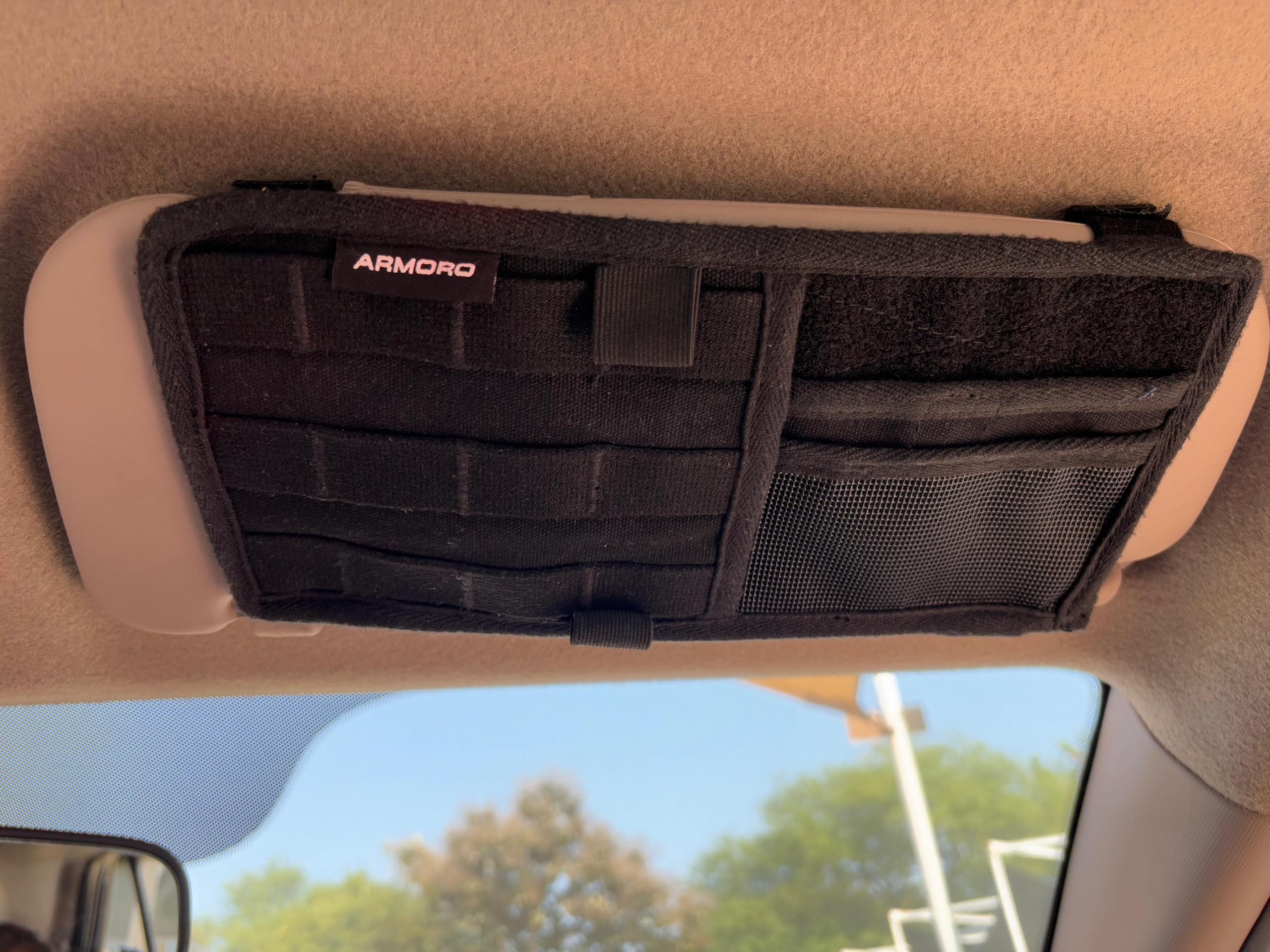 MOLLE Car Sun Visor Organizer with Pockets and Velcro – Tactical Storage Pouch for Vehicle Interior, Universal Fit for Cars SUVs Trucks, Durable Weather-Resistant Material (Olive)-image-22