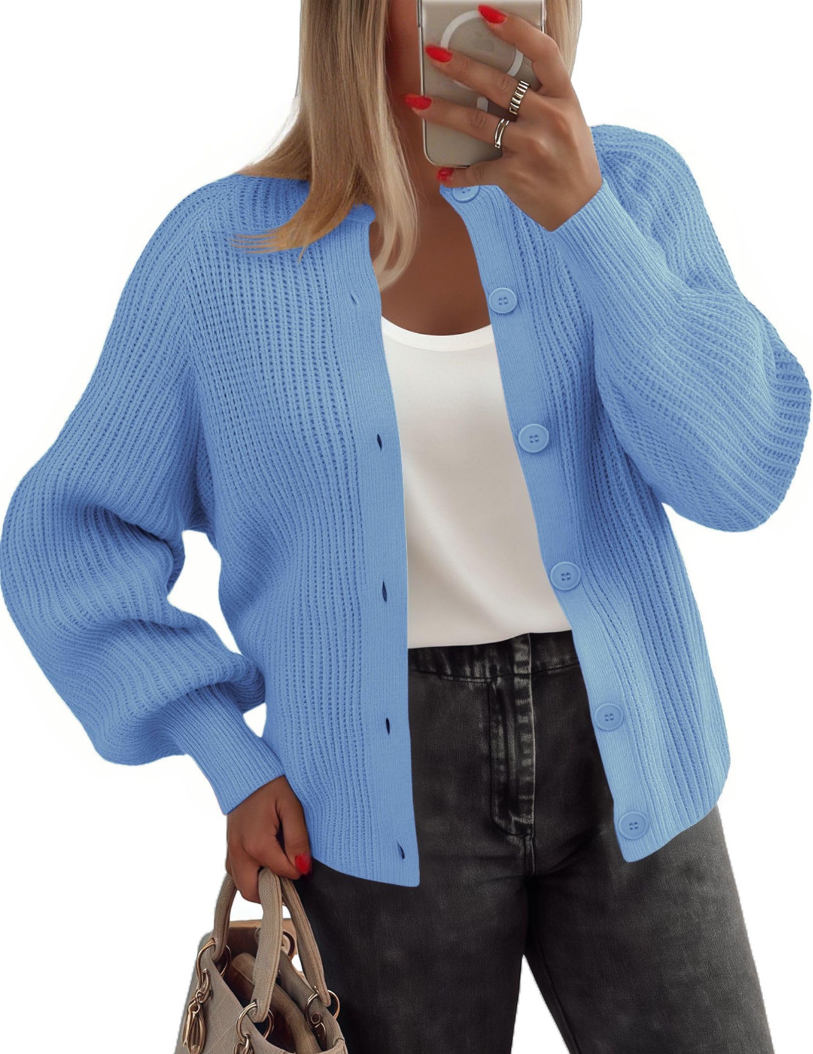 zeagoo 2026 Cardigan Sweaters for Women Long Sleeve Chunky Knit Cardigan CEW Neck Button Down Fall Fashion Clothes-picture-41