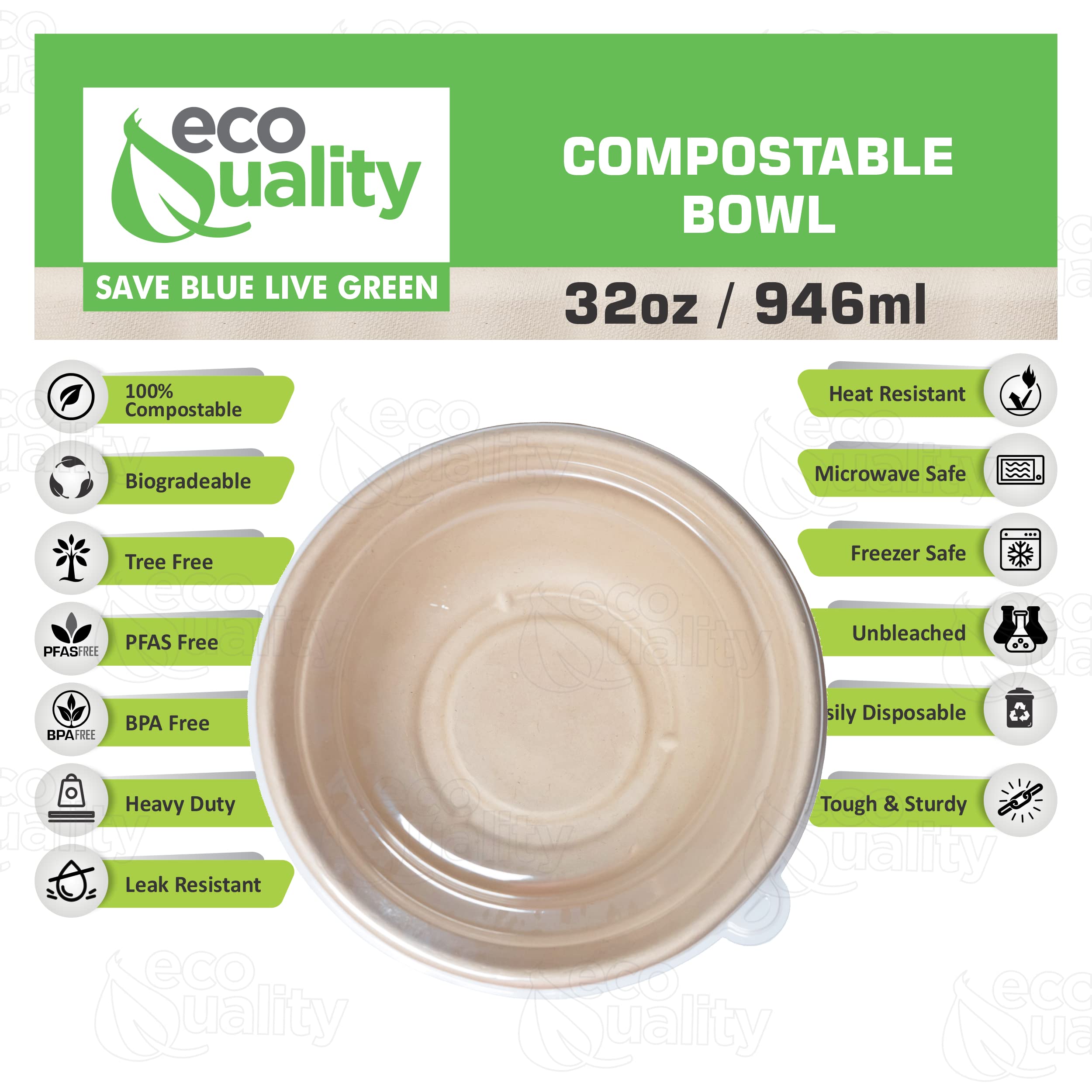 29oz Disposable Bowls - 2 Compartment Rectangular Compostable Sugarcane Fiber Biodegradable Paper Bowls Eco-Friendly Oblong Take Out Food Containers, Food Storage, Microwave Safe, Meal Prep (500 PACK)