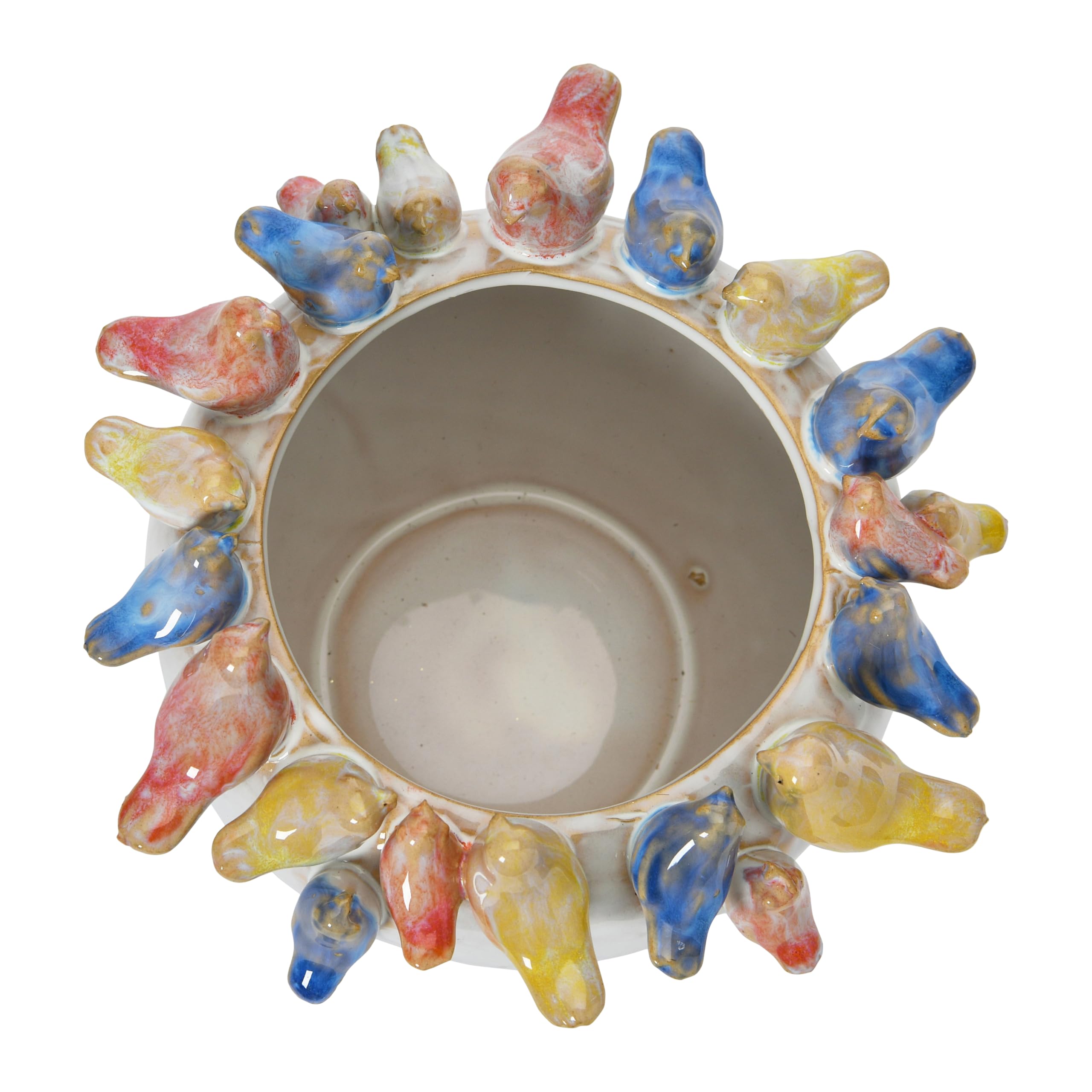 Best Vintage Bird Planter 2026: 5 Characterful Pots Compared 2 Creative Co-Op Stoneware Planter with Birds on Rim, Reactive Glaze — product photo