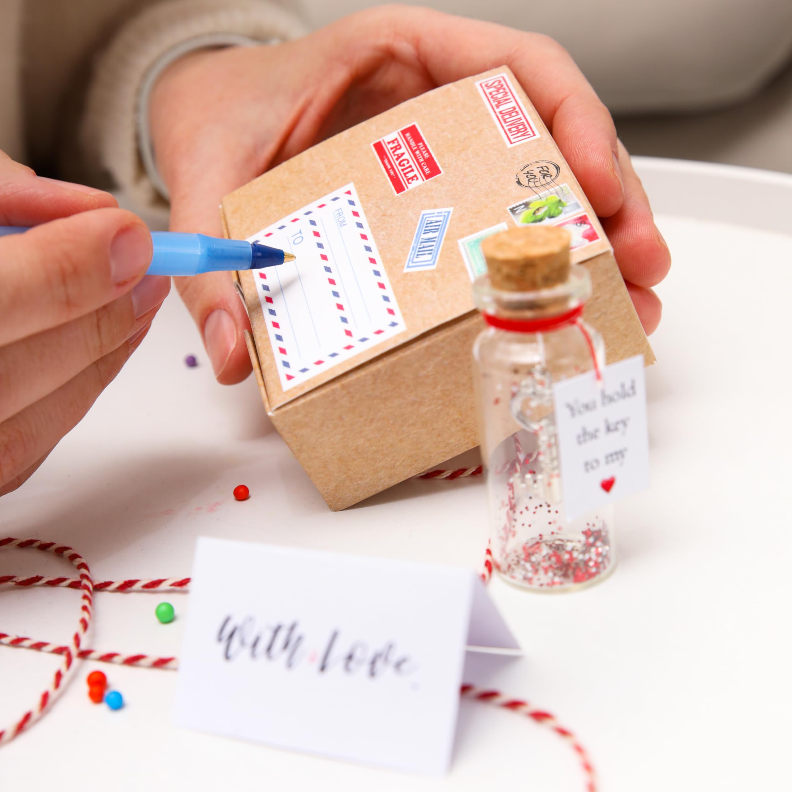 Regalo Romantico Anniversario Con Messaggio Personalizzato – Barattolo Con Chiave "You Hold The Key To My Heart" In Scatola Regalo