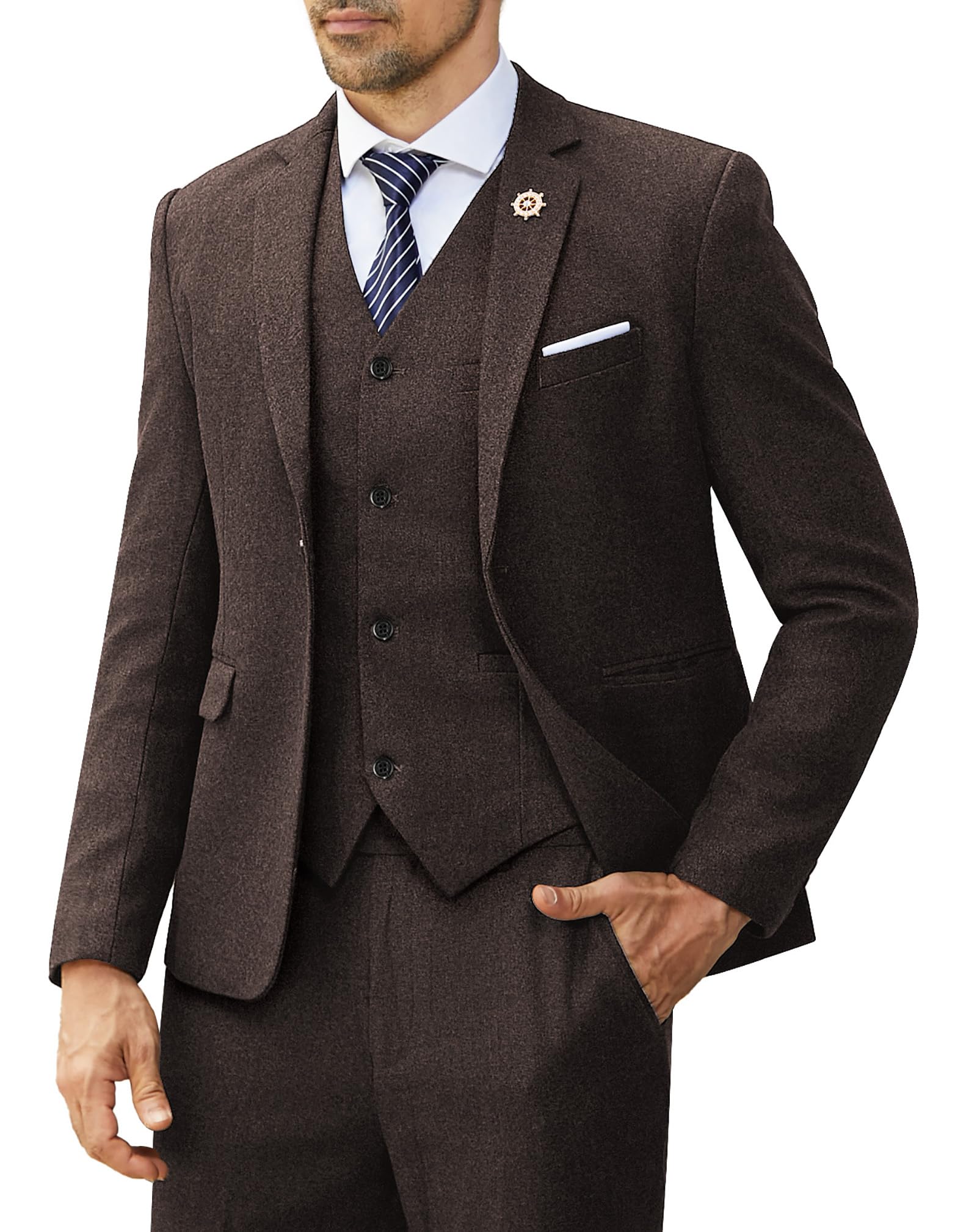 MAGE MALE Retro Tweed Men’s 3 Piece Suit