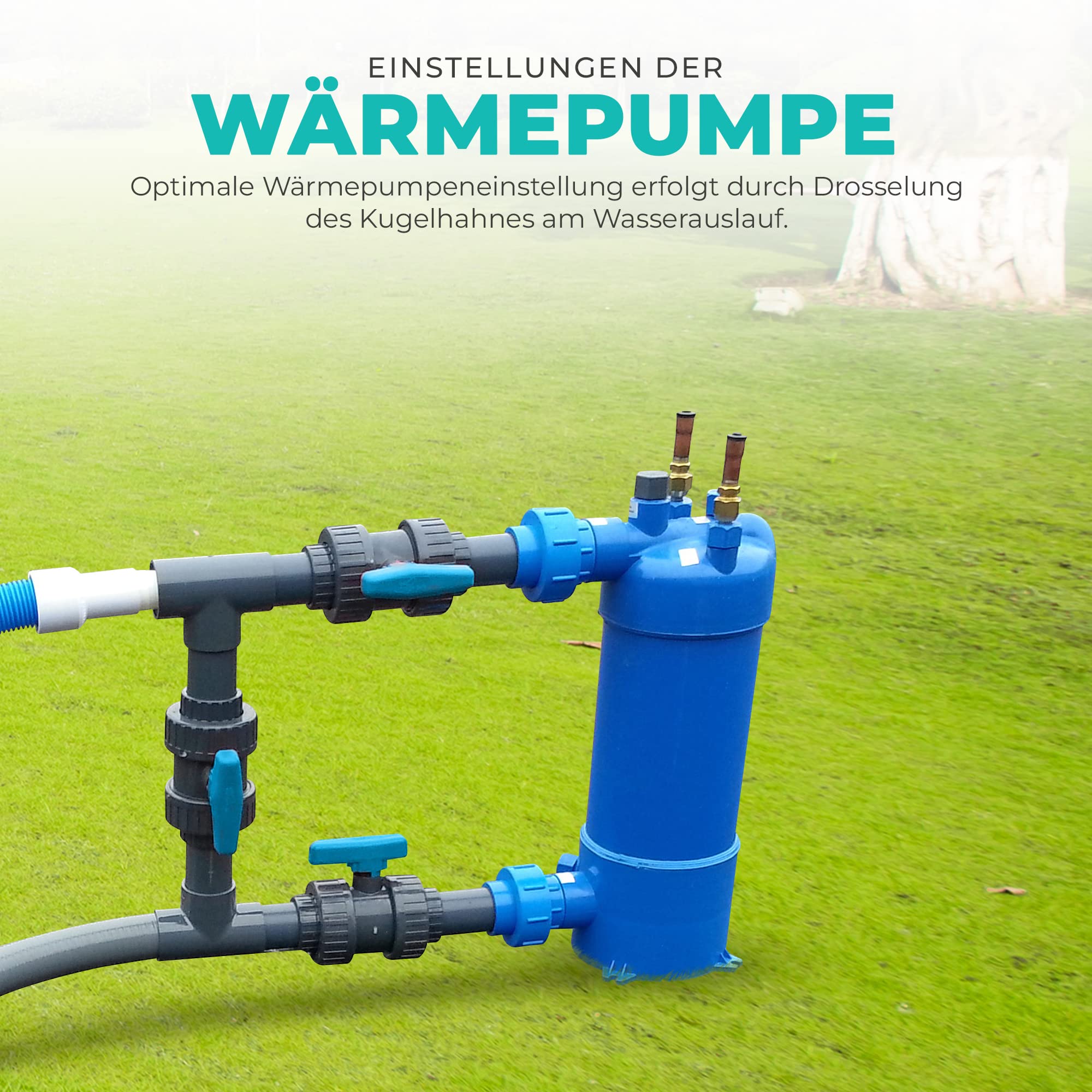 well2wellness Pool Bypass-Set Basic für Schwimmbad-Wärmepumpen | Steuerung der Wasserzufuhr für eine optimale Temperaturregulierung | Kompatibel mit Allen Pool-Solarheizungen | 19-teiliges Set