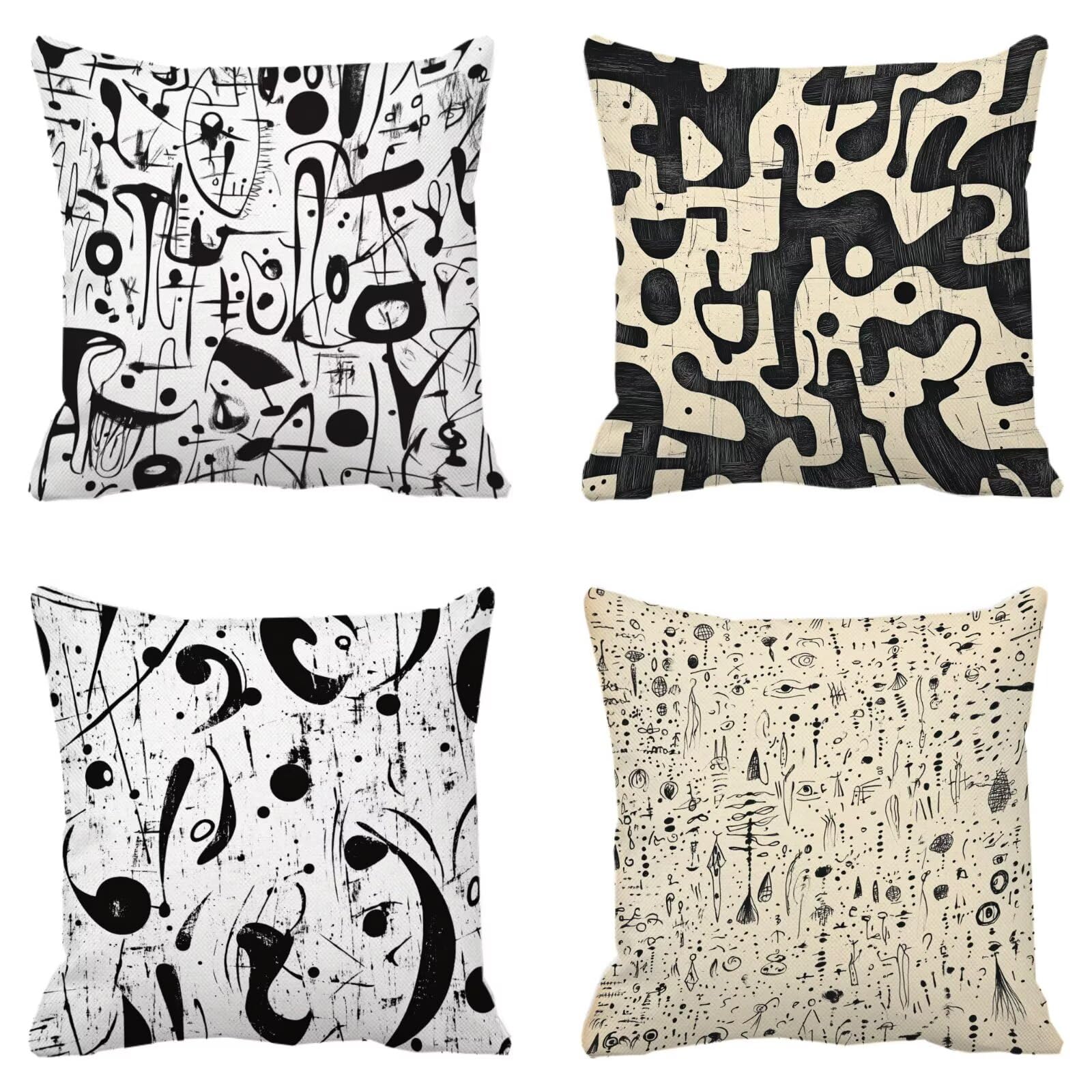 Cojines Sofa Fundas Cojines 70x70cm SúPer Suave Cojin Plano Abstracto Juego de 4, Fundas Almohada Impermeable Exterior, Interior Y Exterior Cojin Decorativos, Para JardíN SalóN Regalos NavideñOs P-425