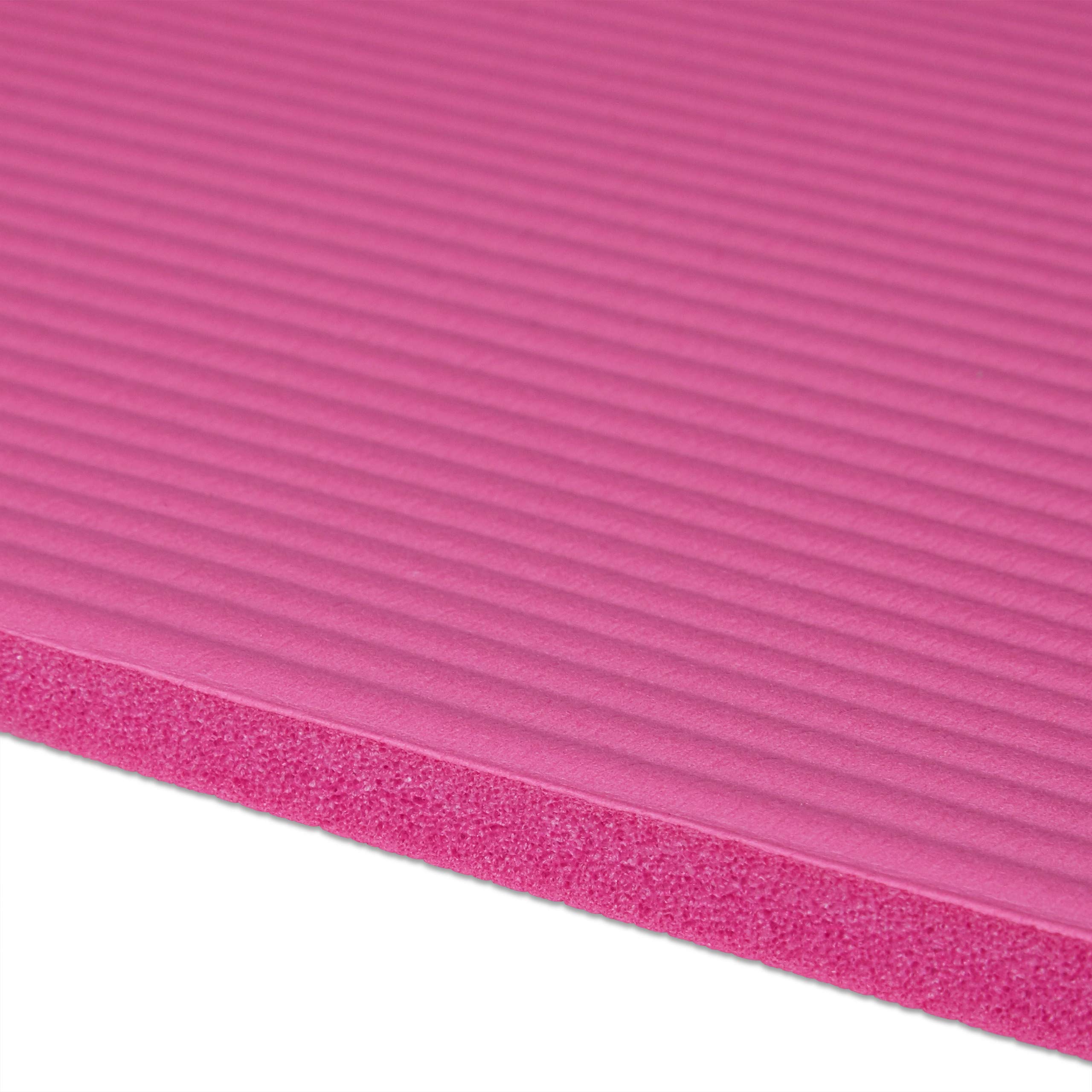 Tapis de yoga 2 pièces 1 cm épaisseur 60 x 180 cm bleu avec sangle de transport