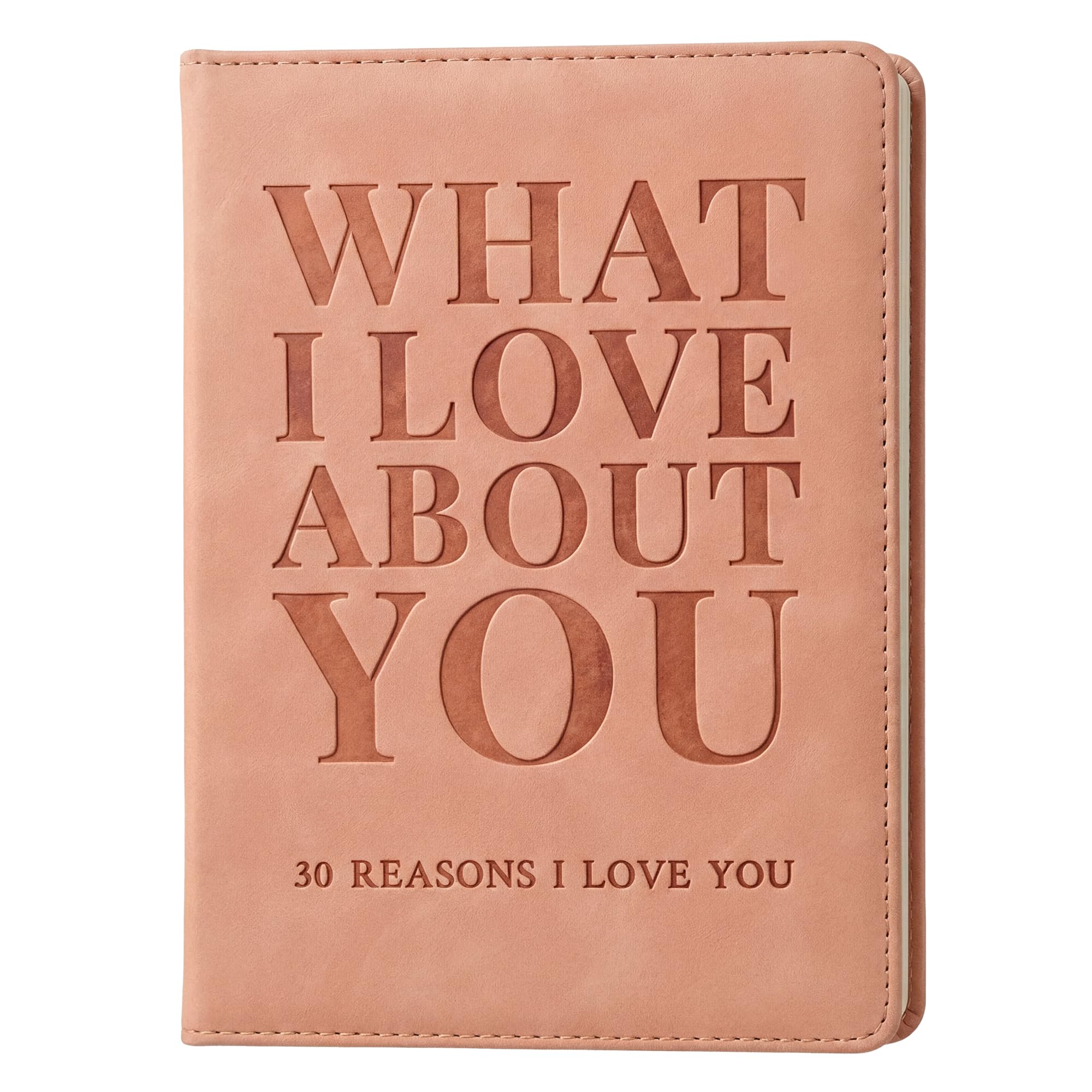 What I Love About You Book – 30 Reasons Why I Love You, Fill-In-The-Blank Journal for Him & Her, Romantic Couples Keepsake (Pink Debossed)