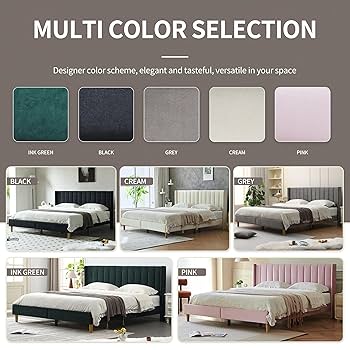 Amazon.com: YUHUASHI upholstered Platform Bed Frame/King Bed