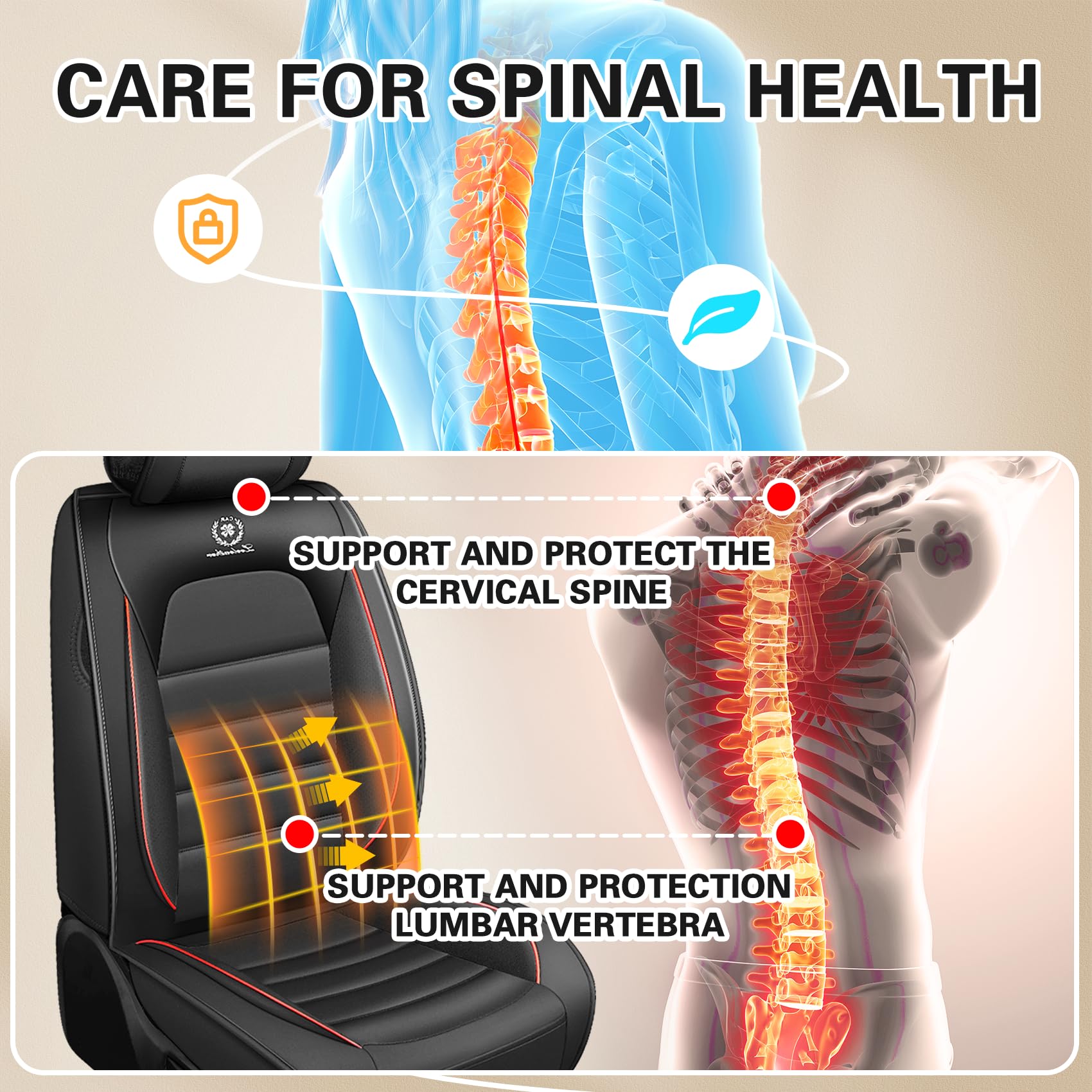 Car Seat Cover Fit for Ford Escape 2005-2024 Waterproof Seat Covers Nappa Faux Leather Breathable and Comfortable Car — view 5