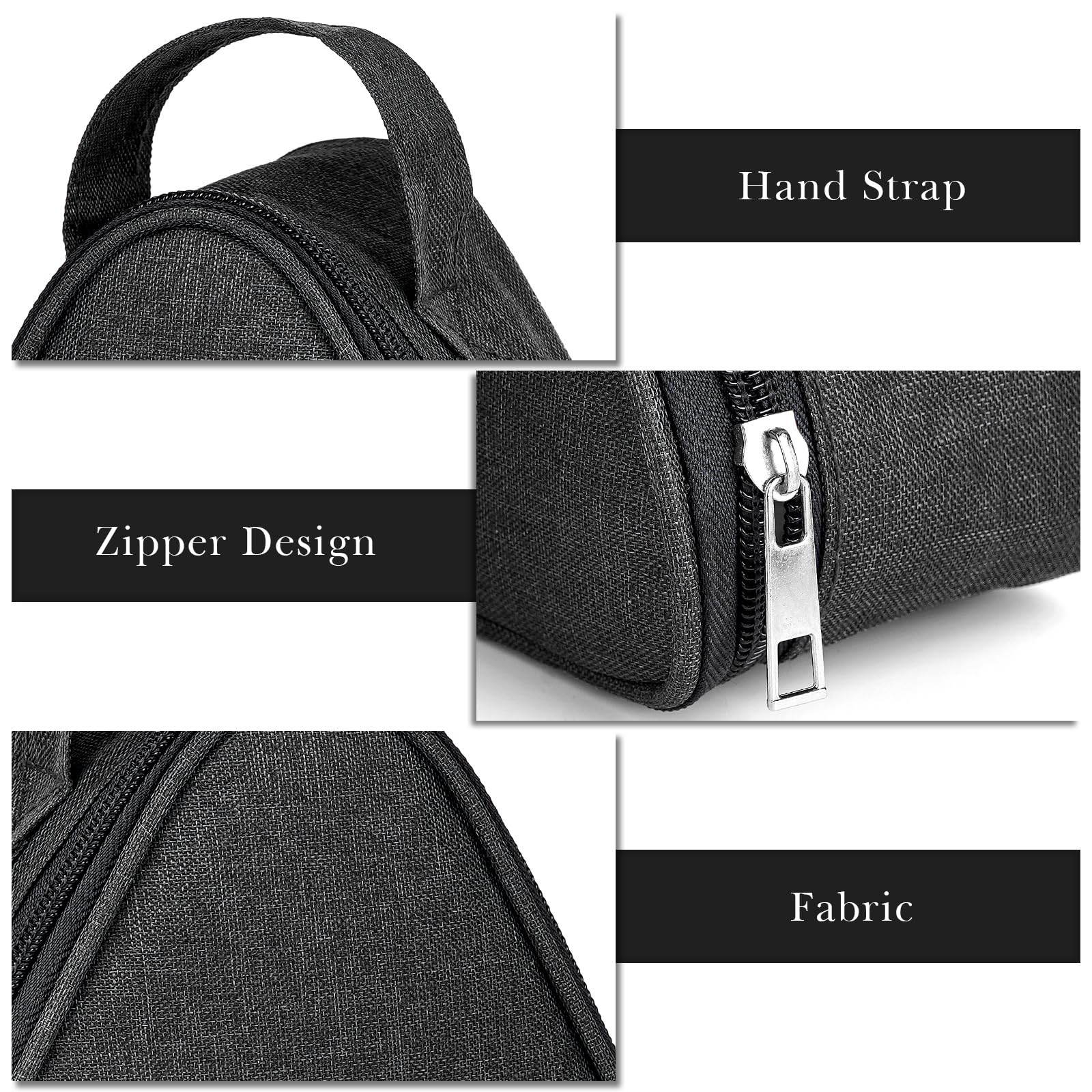 Borsa Porta Panini Isolante Linkidea A Forma Di Triangolo - Riutilizzabile, Impermeabile, Per Pranzo Fuori E Controllo Dieta (Nero) - 3