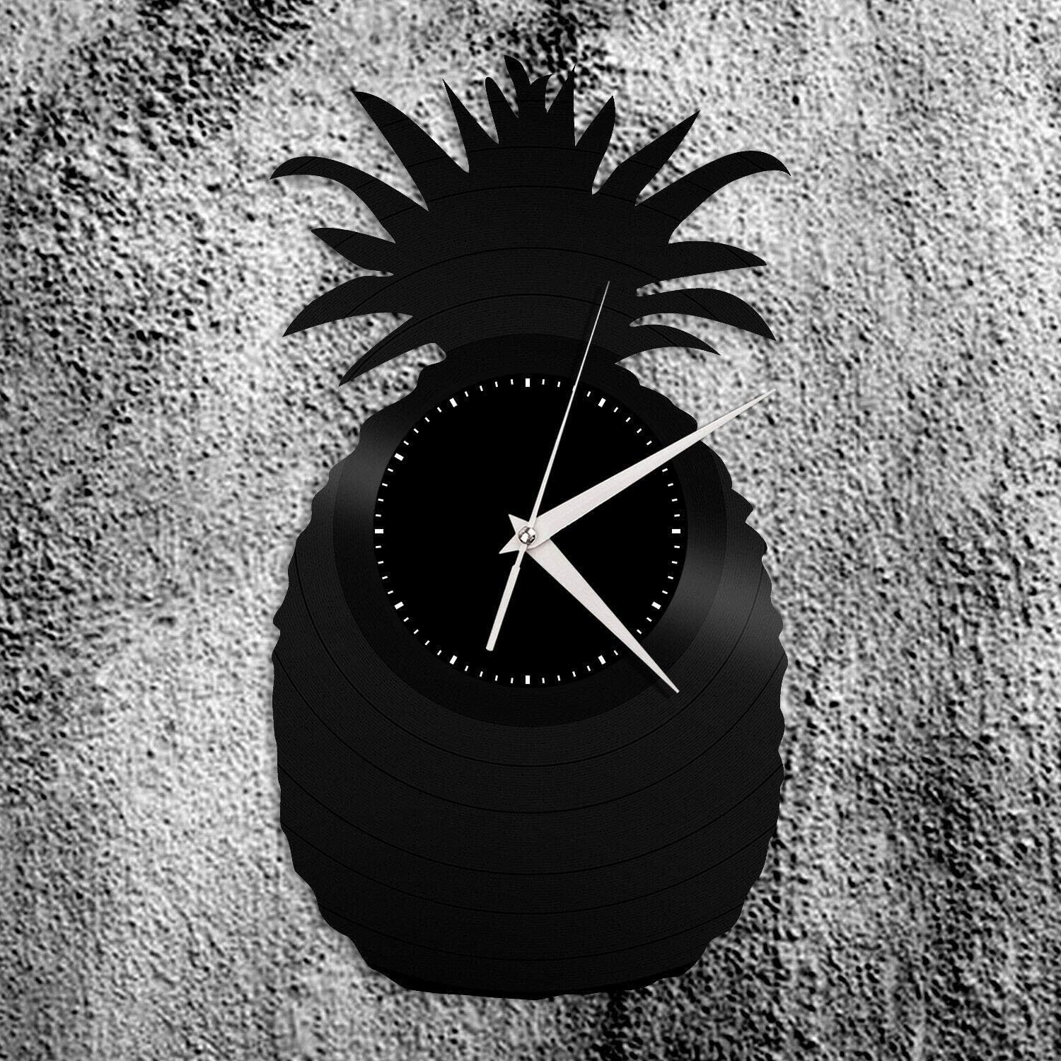 Reloj de pared de vinilo de piña con diseño único para decoración del hogar y la sala de estar, diseño vintage, oficina, bar, habitación, decoración