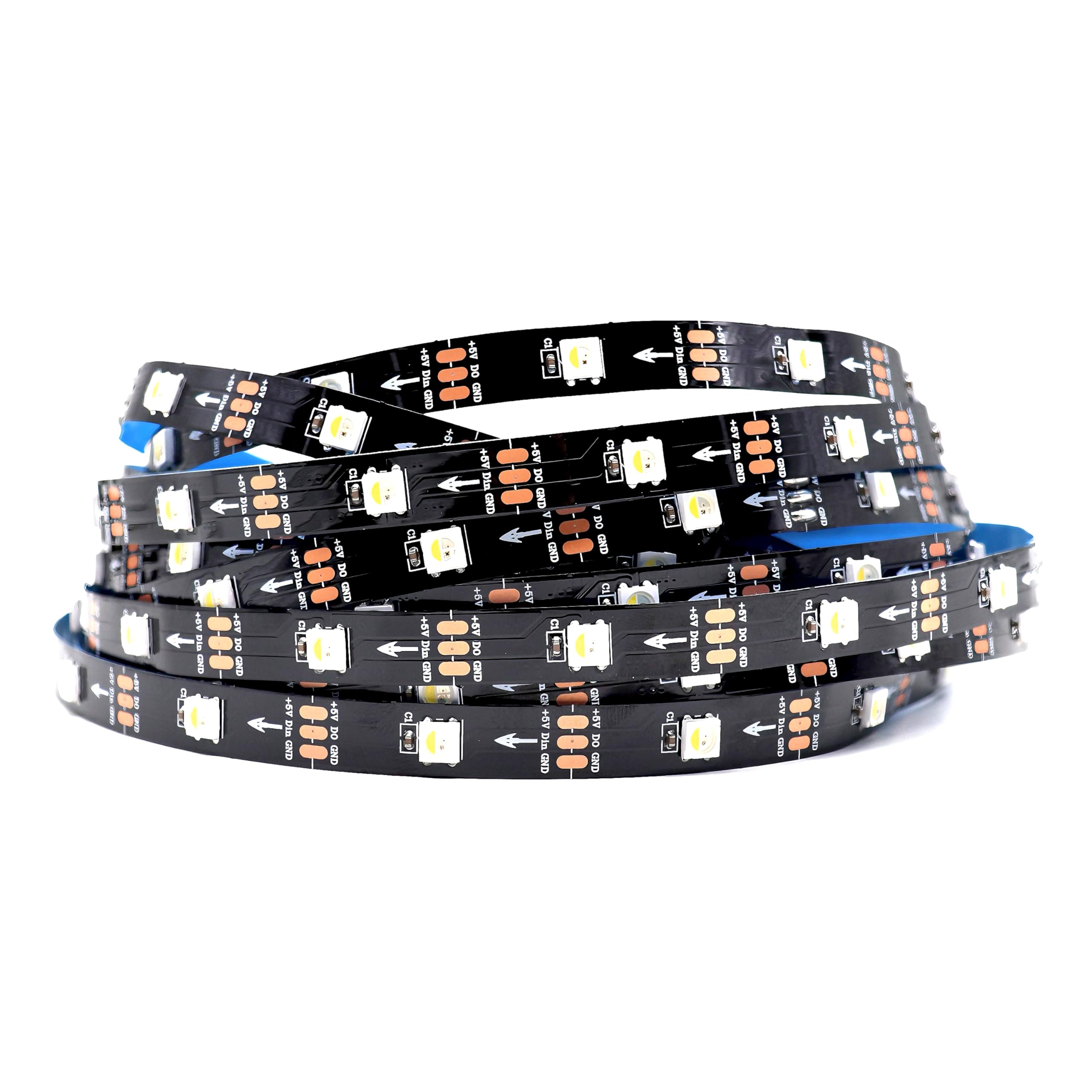 DC5V SK6812 (Similar WS2812B) RGBW RGB+Cold White 30leds/Pixels/m LED Strip Light Individually Addressable 4Color in 1LED Non-Waterproof (16.4ft(5m) 150leds, IP30) (No Adapter or Controller)