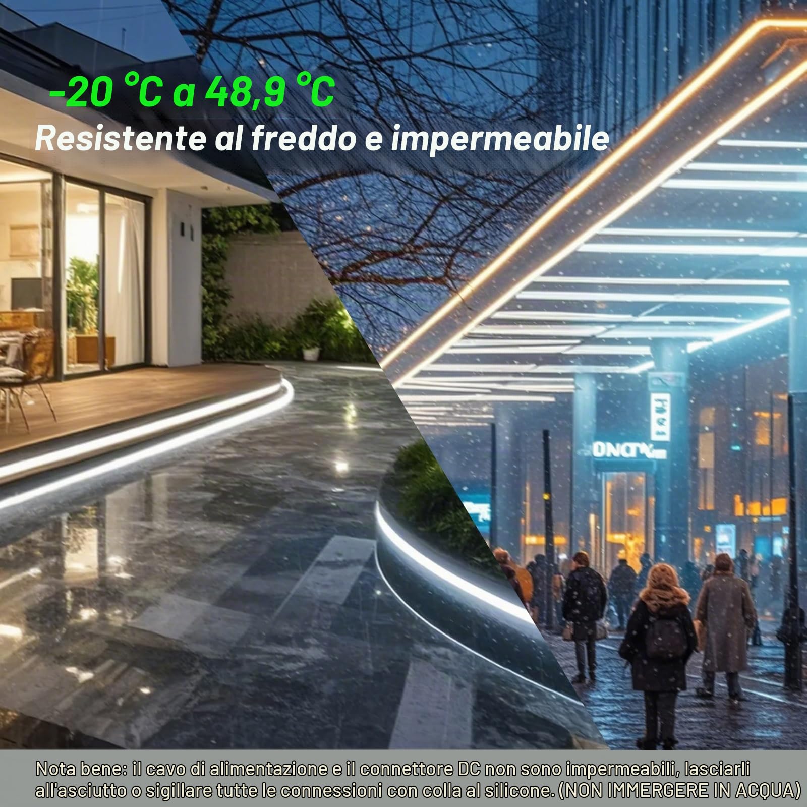 JOYLIT 24V Striscia LED Neon 5M Bianco Caldo 3000K Esterno Impermeabile, CE UL PRO 2400LM/M Alta Luminosità 240LEDs/M 20W/M CRI 92+ Flessibili Illuminazione NEON LED Strip (Senza Alimentatore)
