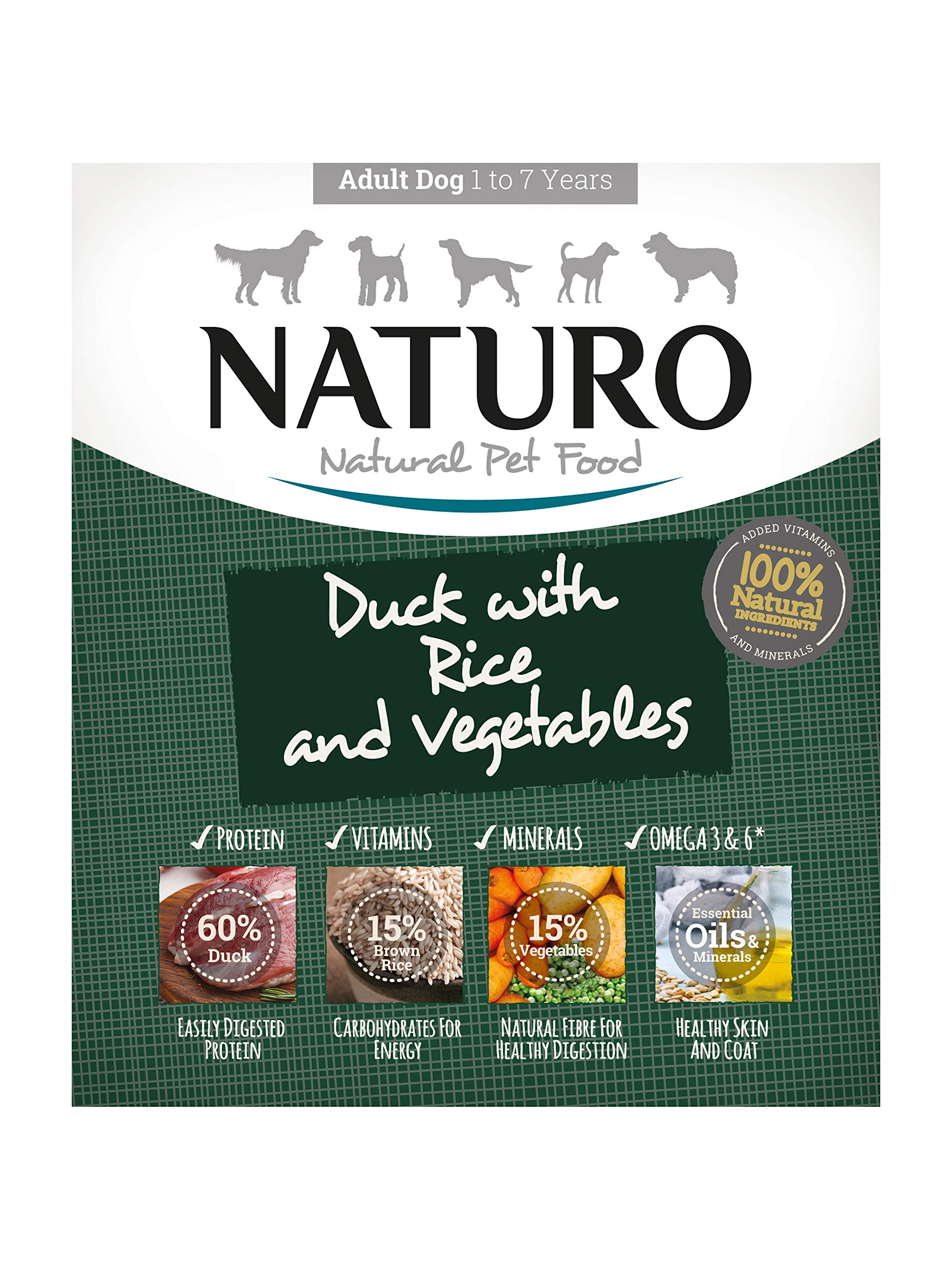 Duck & Rice with Vegetables Wet Food for Adult Dogs Trays 400g x 7